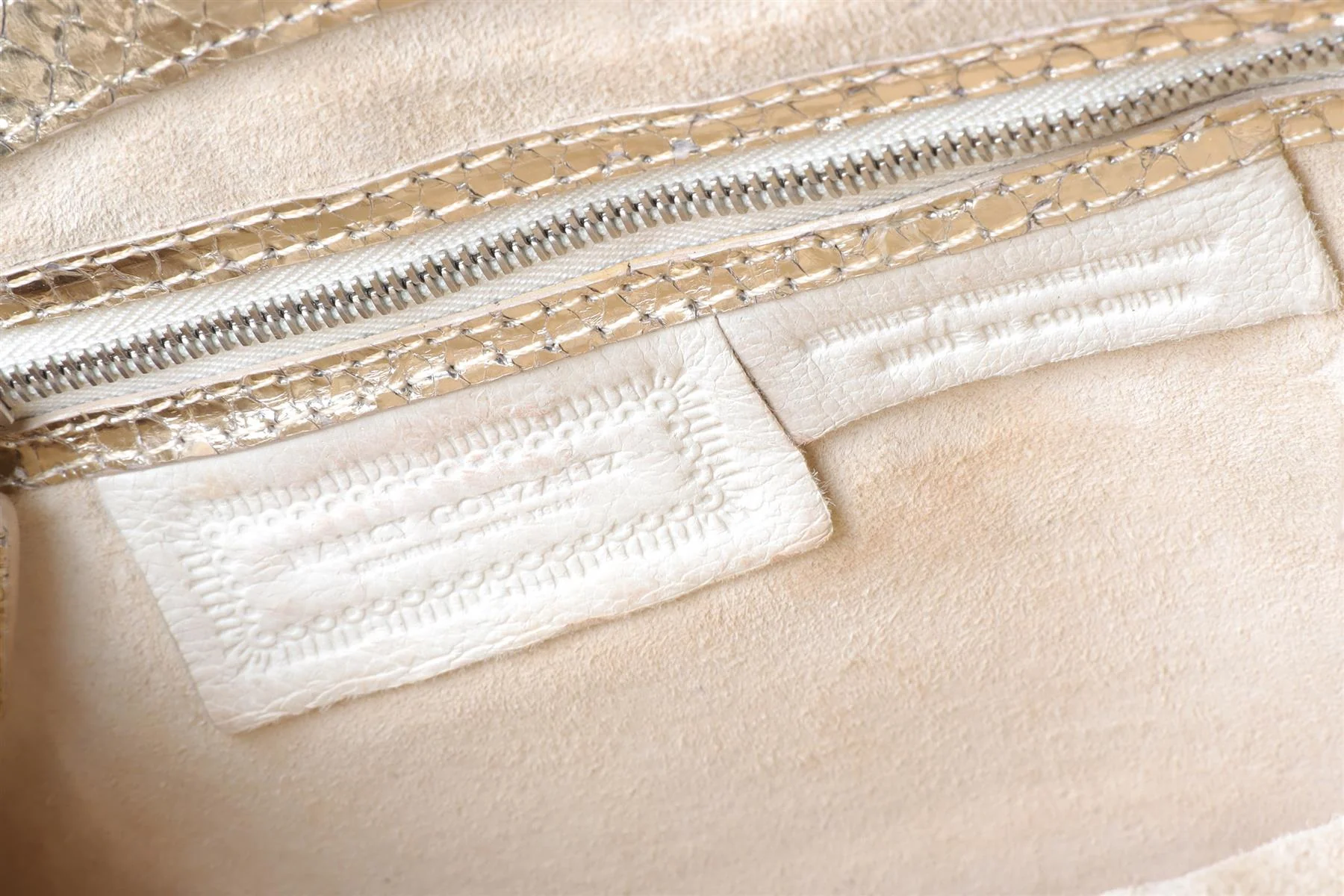 NANCY GONZALEZ GOLD PYTHON CLUTCH - Image 10