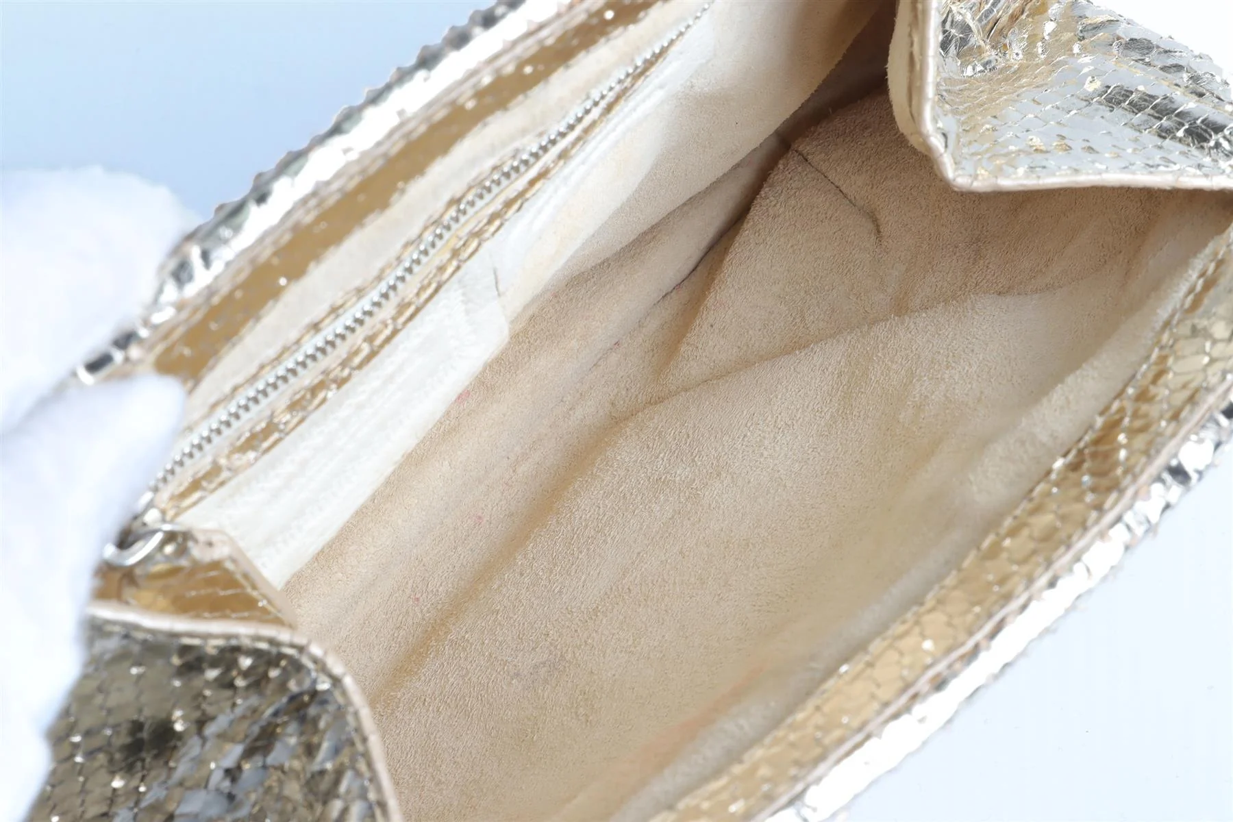 NANCY GONZALEZ GOLD PYTHON CLUTCH - Image 11