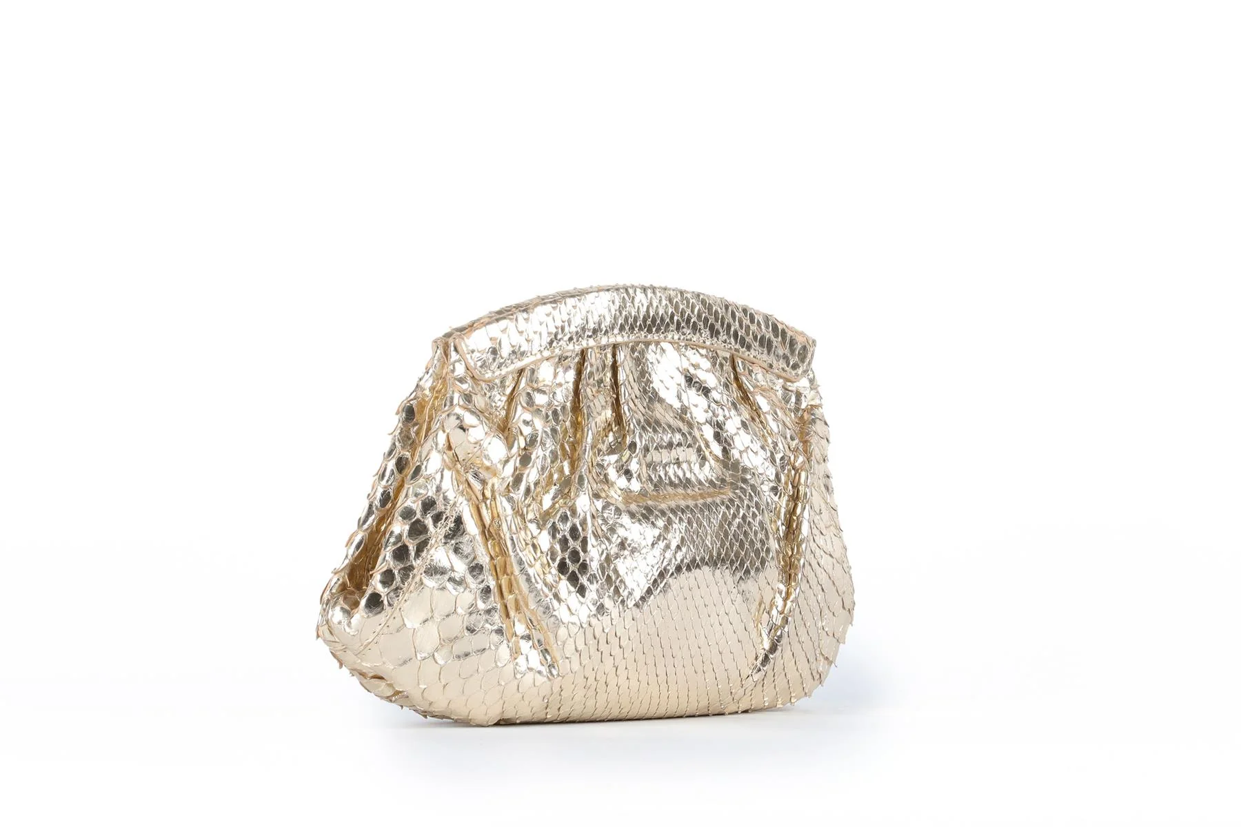 NANCY GONZALEZ GOLD PYTHON CLUTCH - Image 3