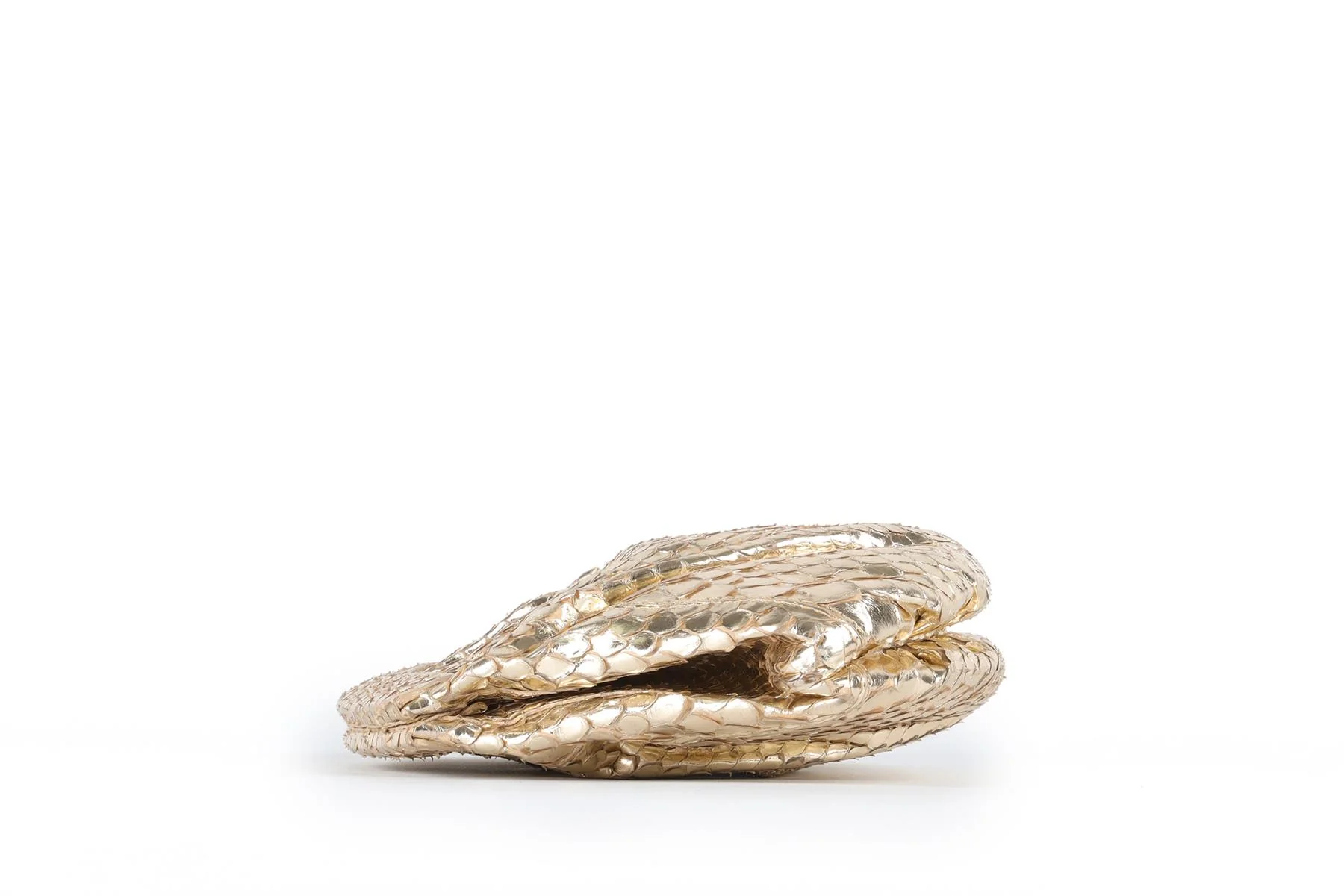 NANCY GONZALEZ GOLD PYTHON CLUTCH - Image 5