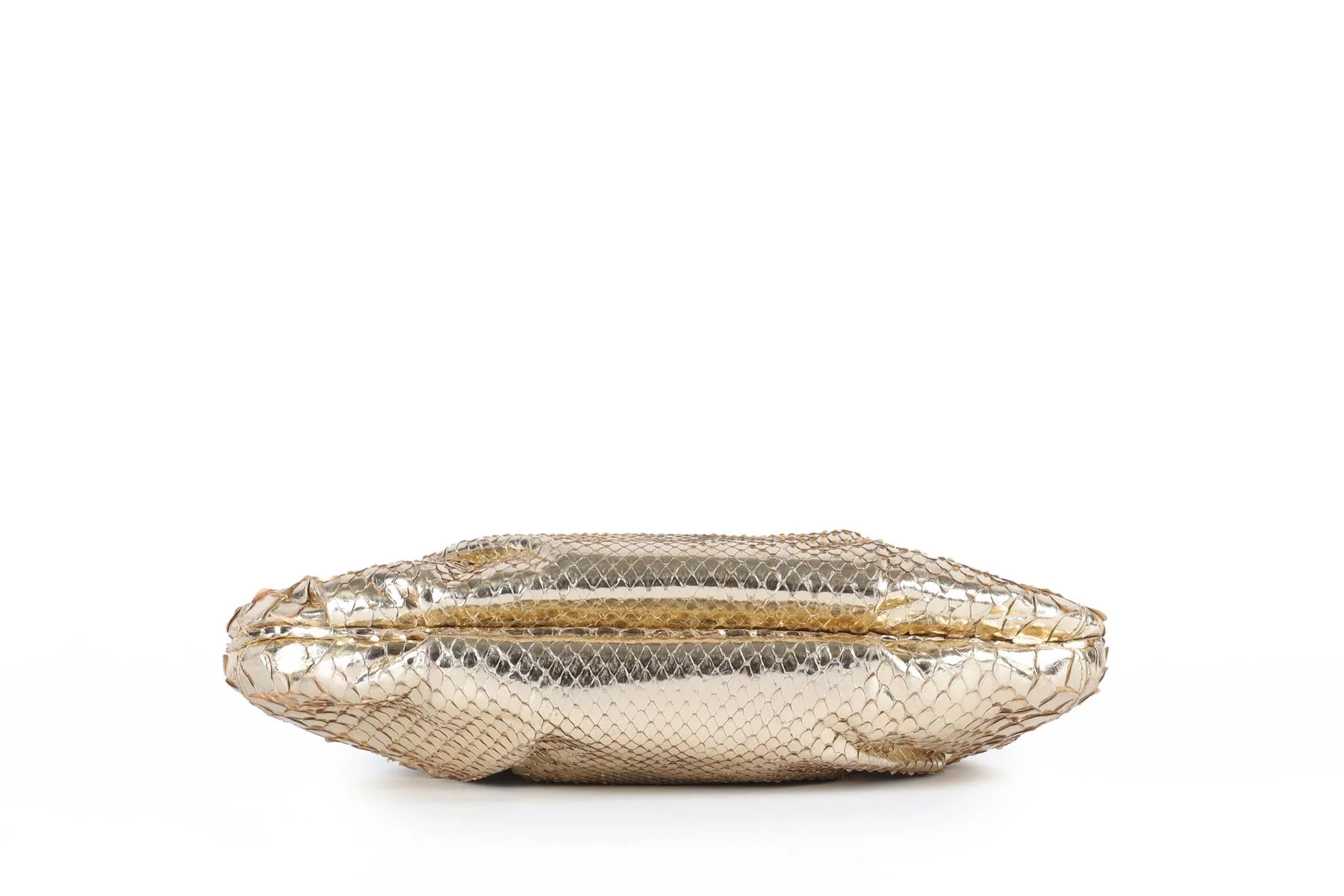 NANCY GONZALEZ GOLD PYTHON CLUTCH - Image 7