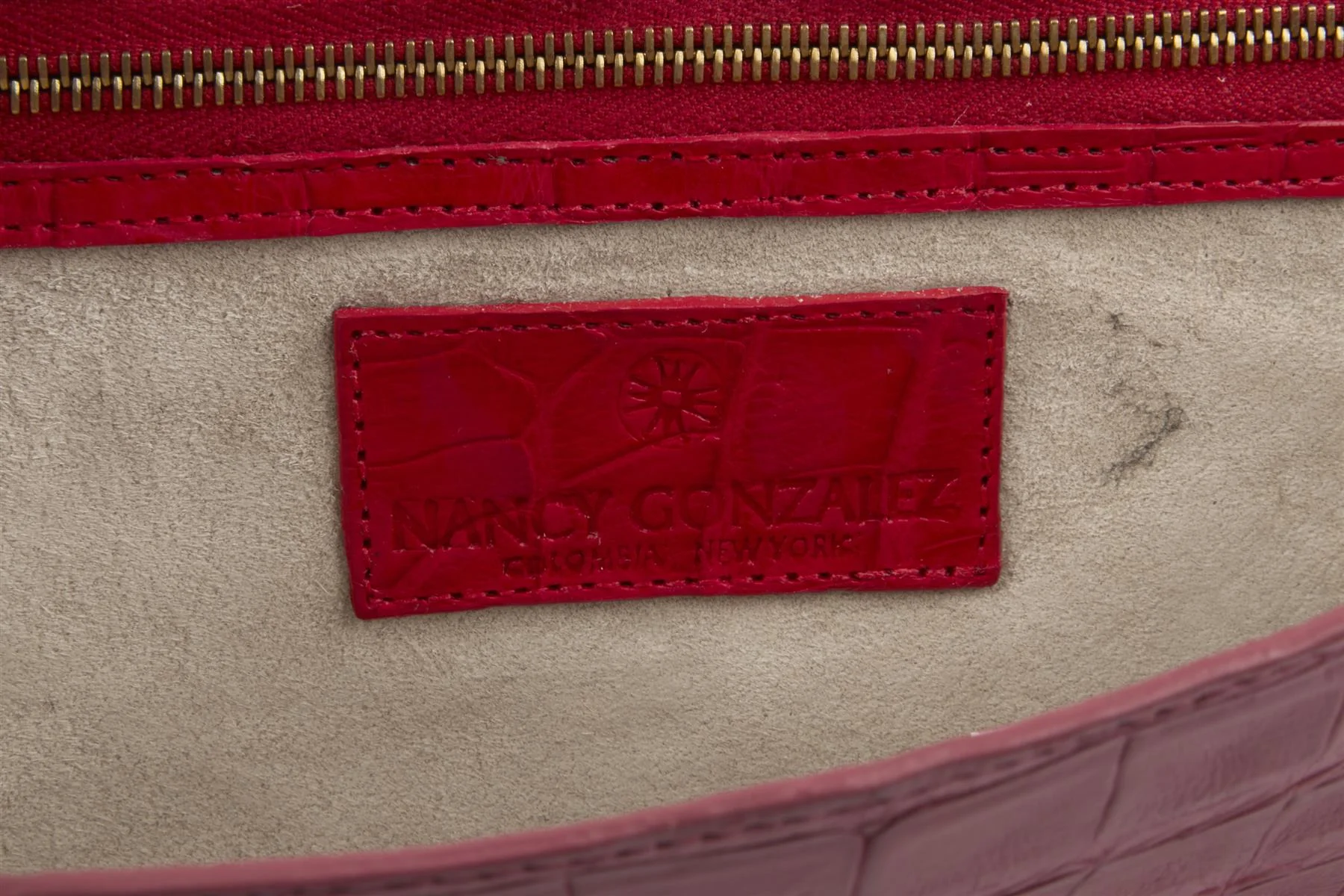 NANCY GONZALEZ RED CROCODILE CLUTCH - Image 8