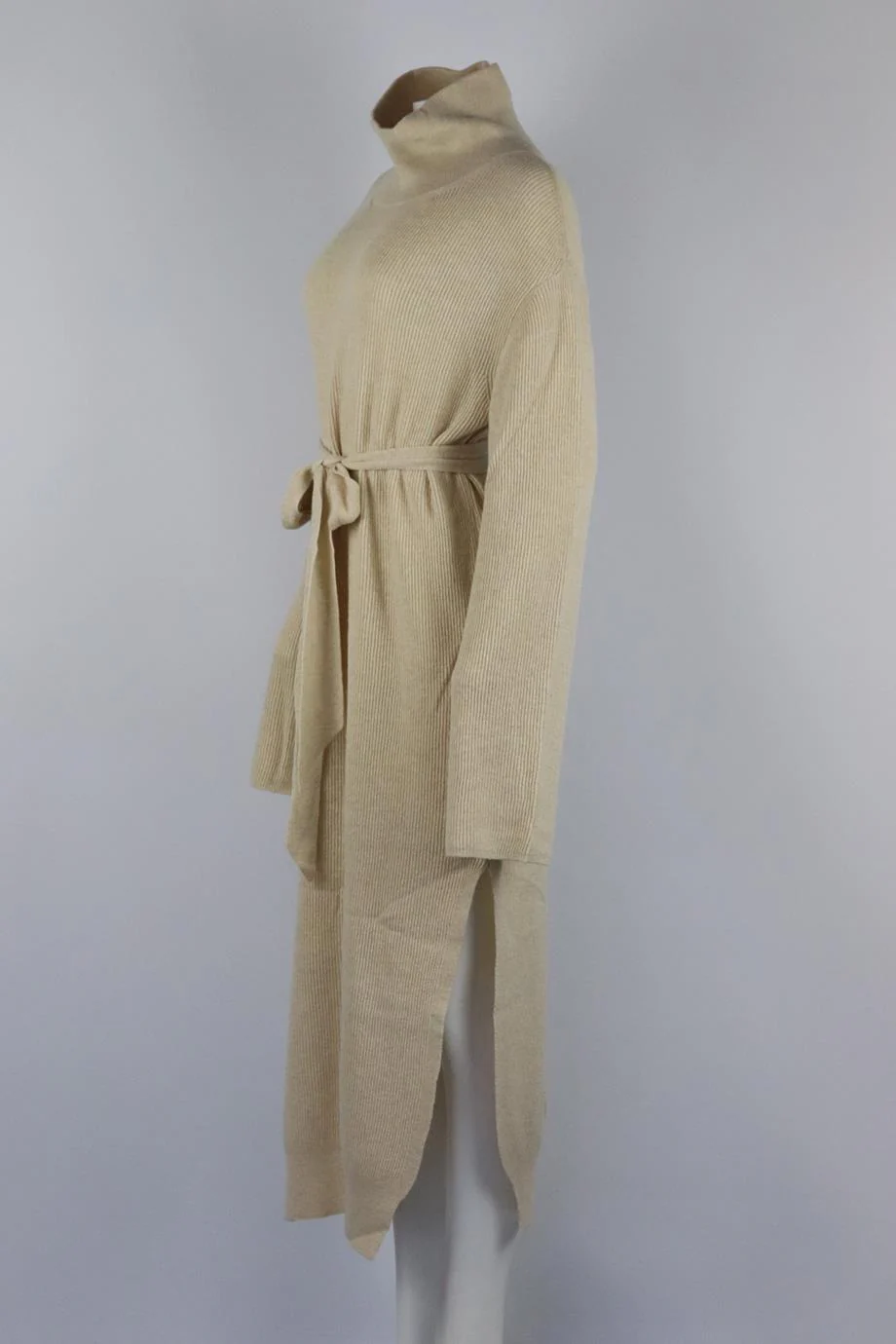 NANUSHKA BELTED CASHMERE BLEND TURTLENECK MIDI DRESS MEDIUM - Image 3