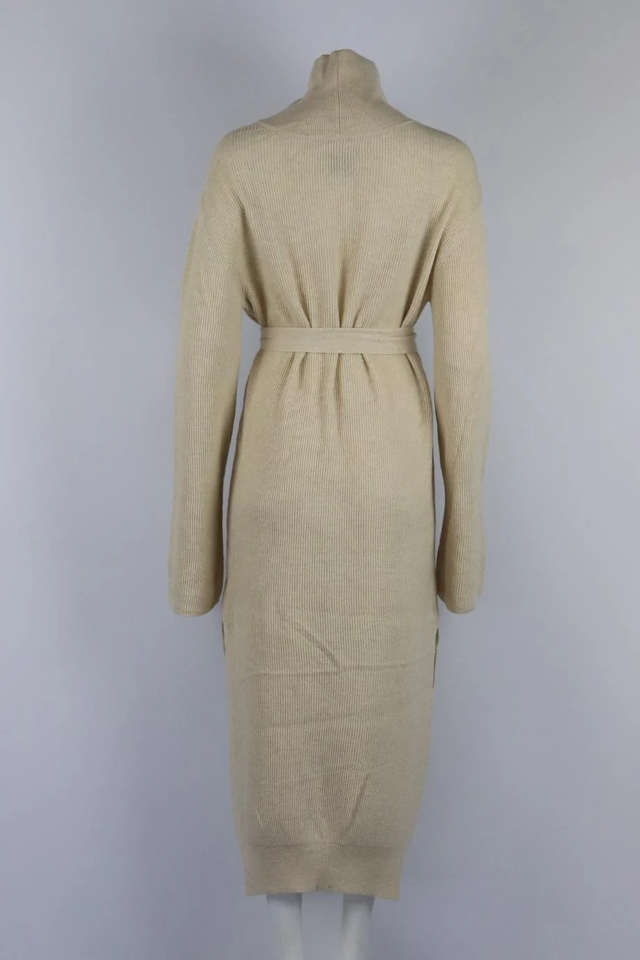 NANUSHKA BELTED CASHMERE BLEND TURTLENECK MIDI DRESS MEDIUM - Image 4