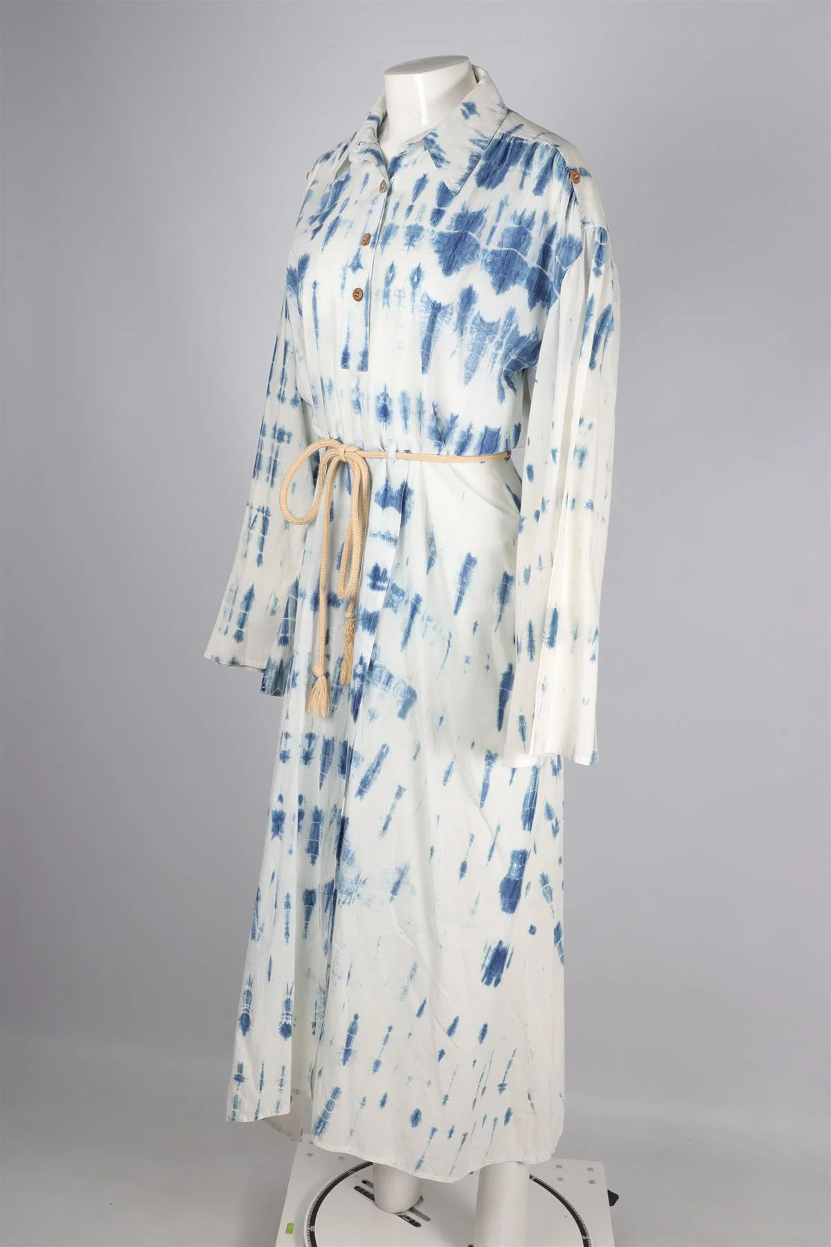 NANUSHKA BLUE COTTON MAXI DRESS MEDIUM - Image 3