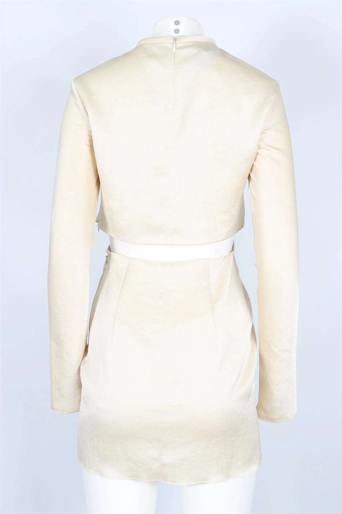NANUSHKA CREAM SATIN MINI DRESS XSMALL - Image 4