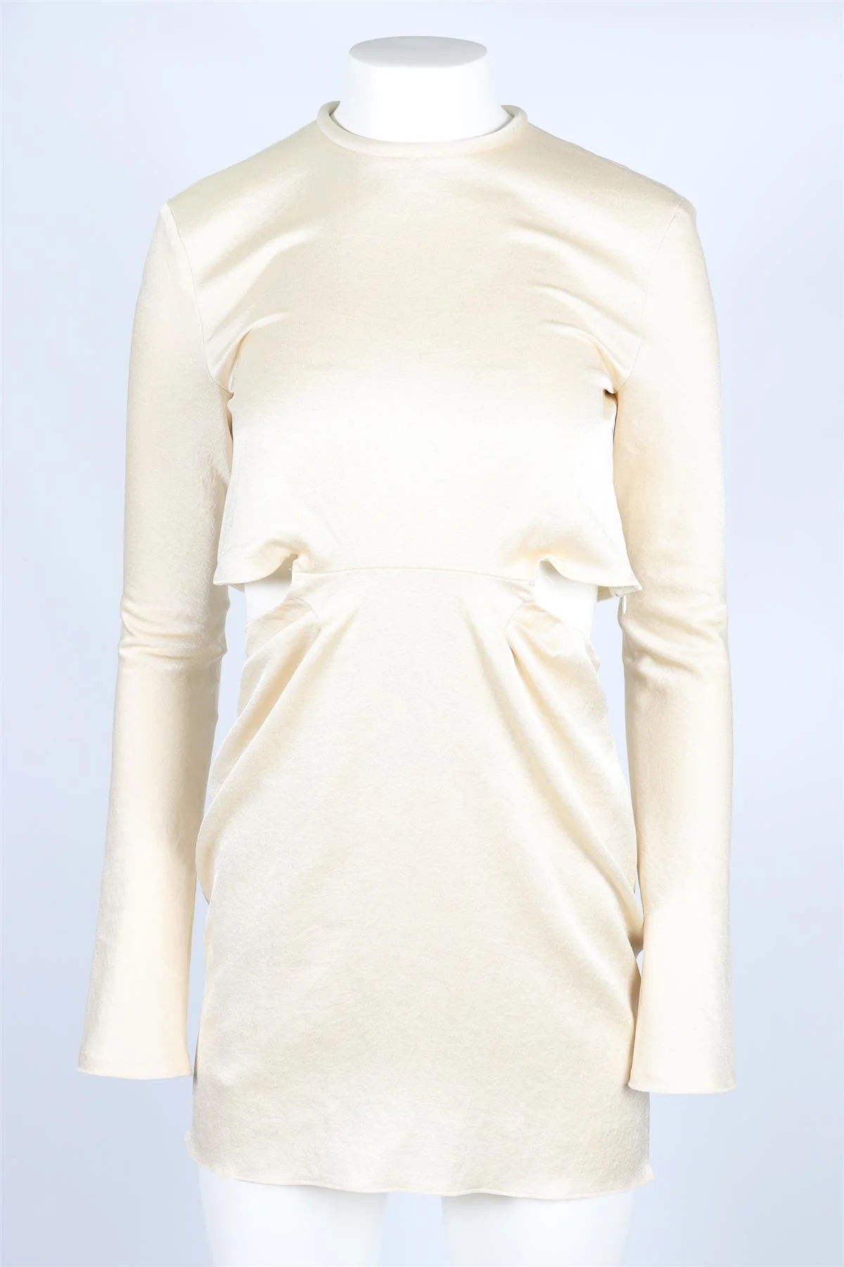 NANUSHKA CREAM SATIN MINI DRESS XSMALL - Image 6
