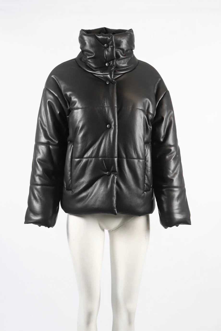 NANUSHKA QUILTED PADDED FAUX LEATHER JACKET SMALL - Image 2