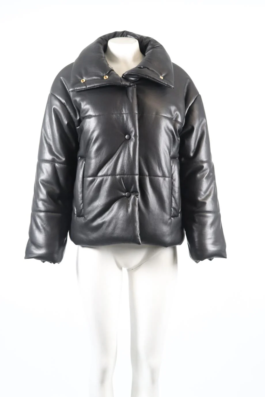 NANUSHKA QUILTED PADDED FAUX LEATHER JACKET SMALL - Image 3