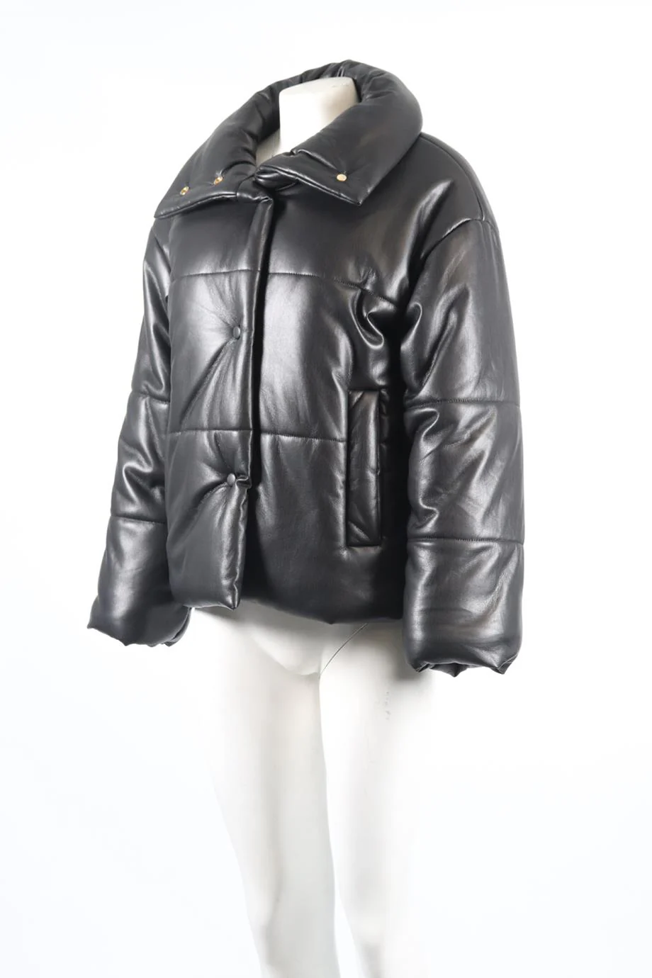 NANUSHKA QUILTED PADDED FAUX LEATHER JACKET SMALL - Image 4