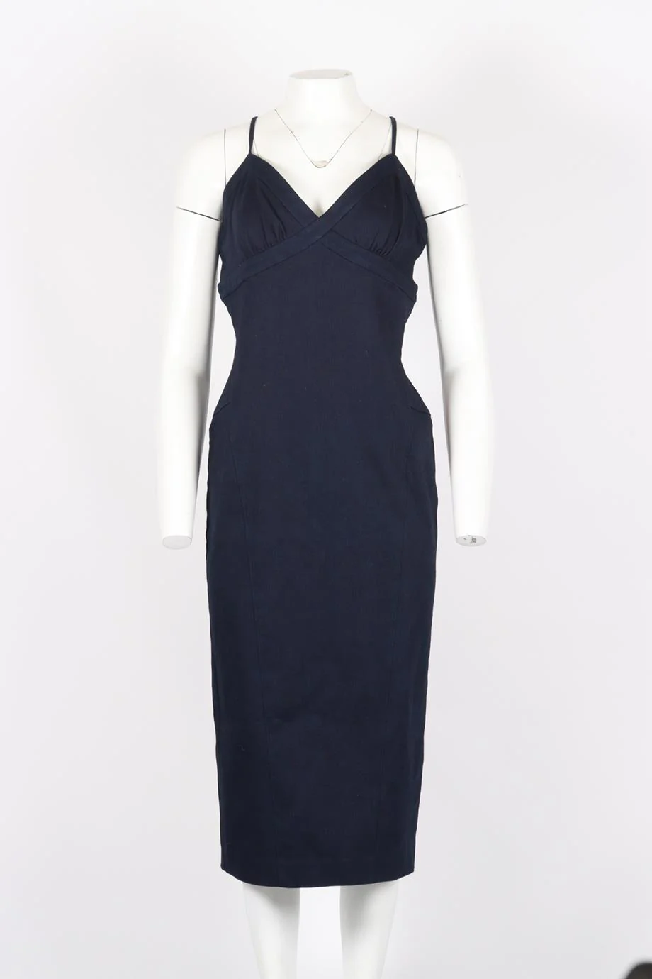 NBD DENIM MIDI DRESS LARGE - Image 2