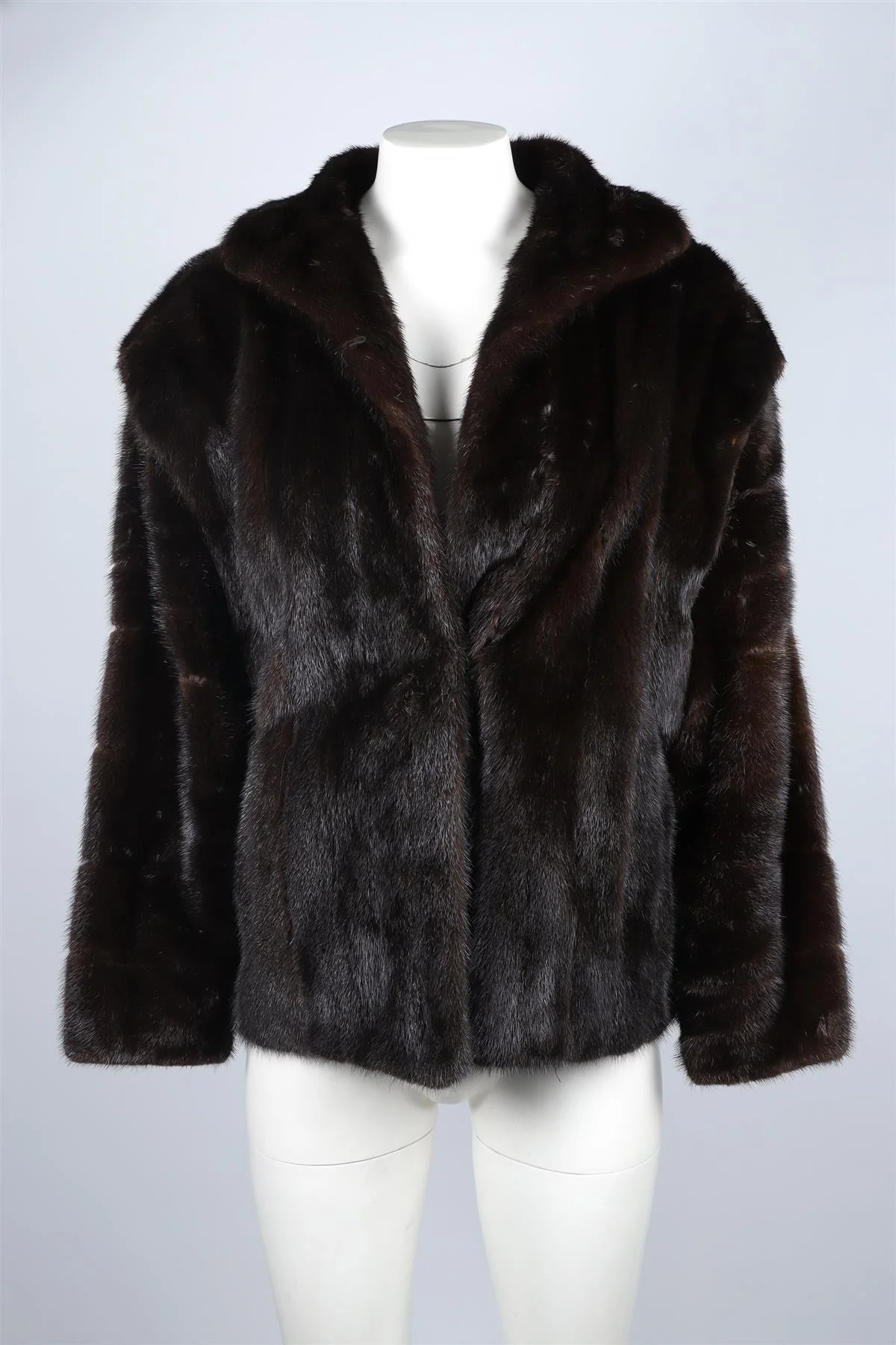 NEIMAN MARCUS BROWN MINK FUR JACKET MEDIUM - Image 2