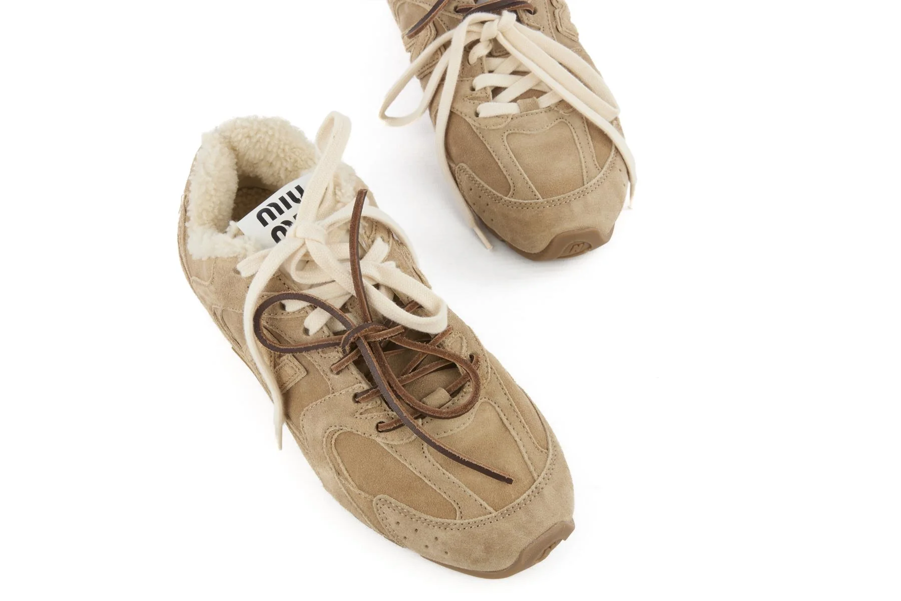 NEW BALANCE + MIU MIU BEIGE 530 SL SUEDE SNEAKERS EU 38 UK 5 US 8 - Image 4