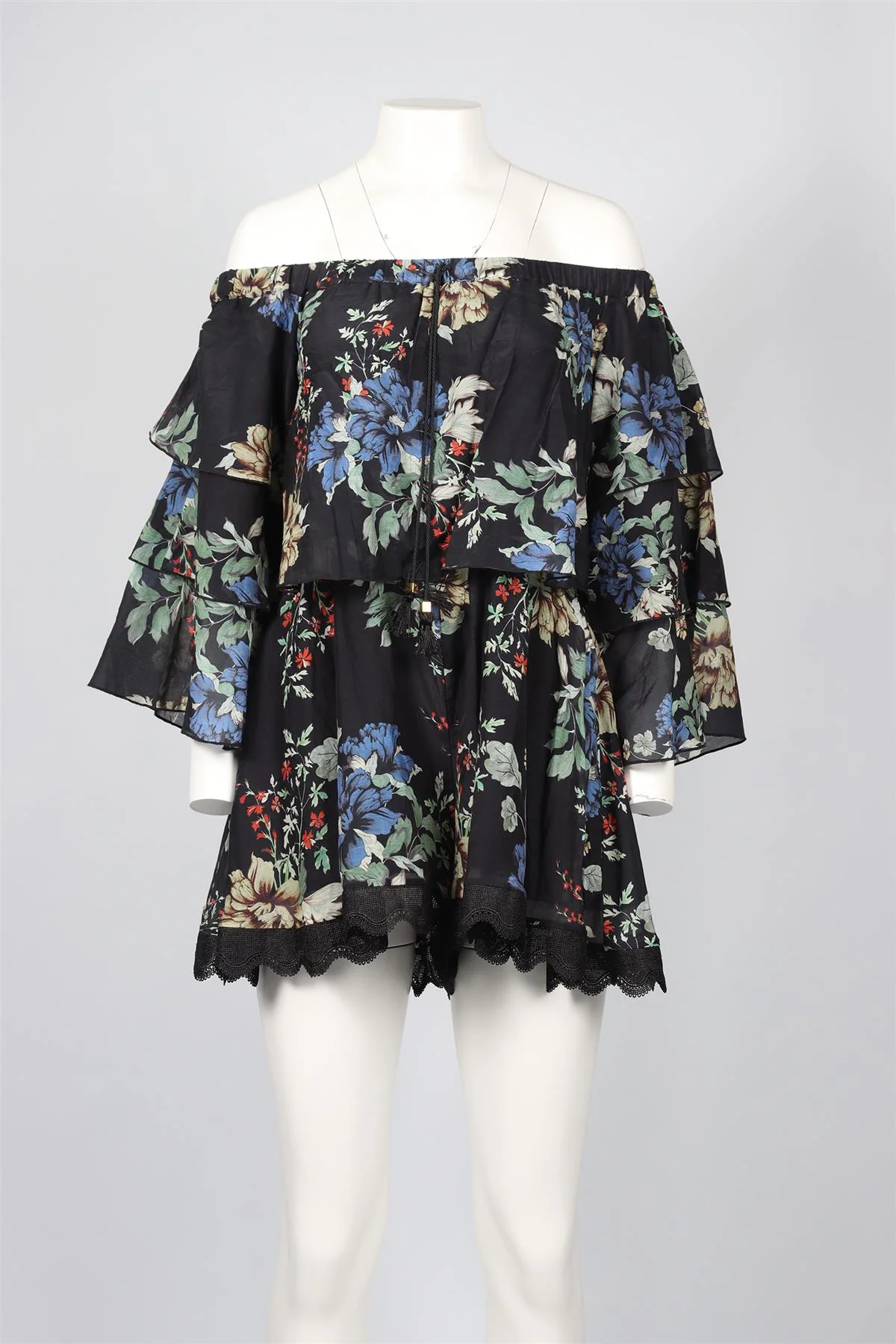 NICHOLAS BLACK COTTON BLEND PLAYSUIT MEDIUM - Image 2