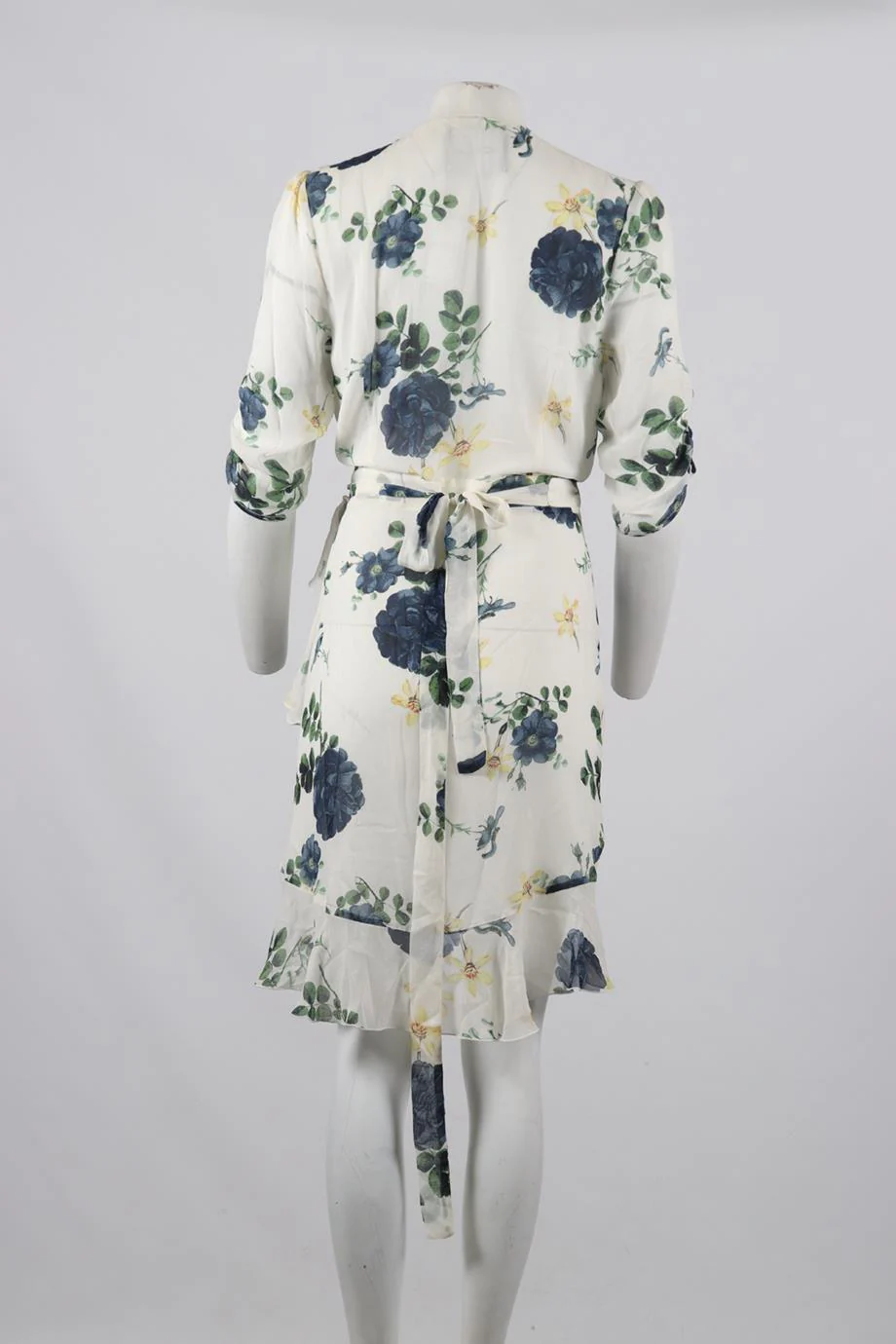 NICHOLAS FLORAL PRINT CREPE WRAP MINI DRESS UK 14 - Image 4