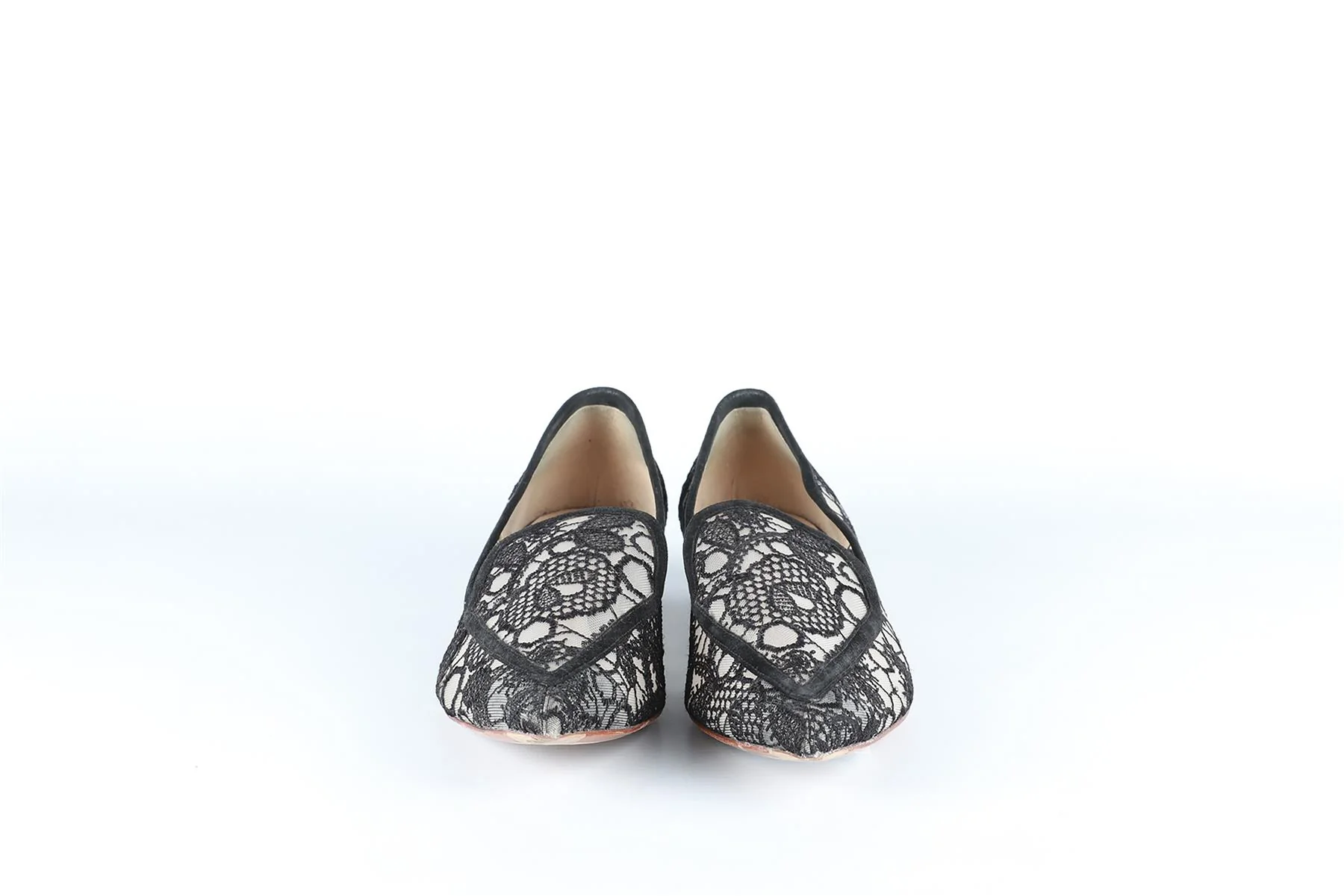 NICHOLAS KIRKWOOD BLACK LACE AND LEATHER BALLERINA FLATS EU 39 UK 6 US 9 - Image 3