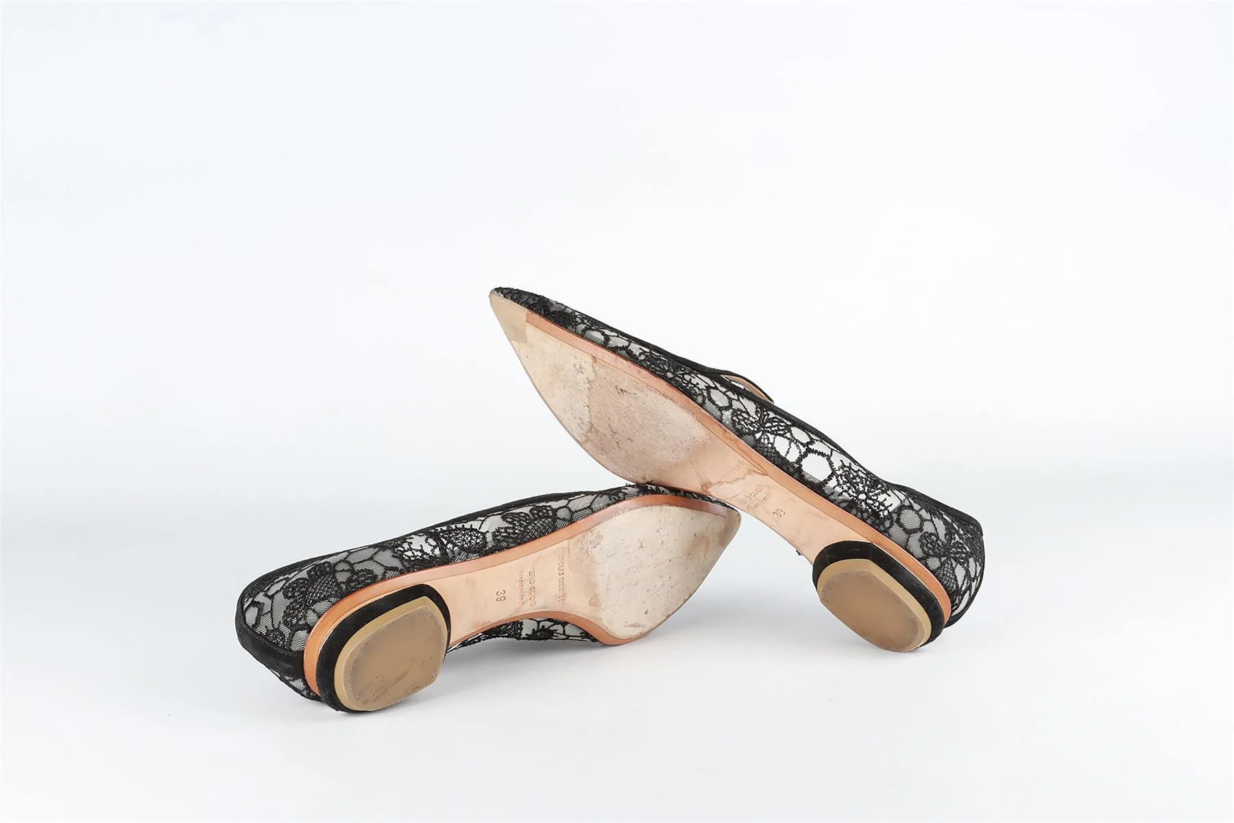 NICHOLAS KIRKWOOD BLACK LACE AND LEATHER BALLERINA FLATS EU 39 UK 6 US 9 - Image 6