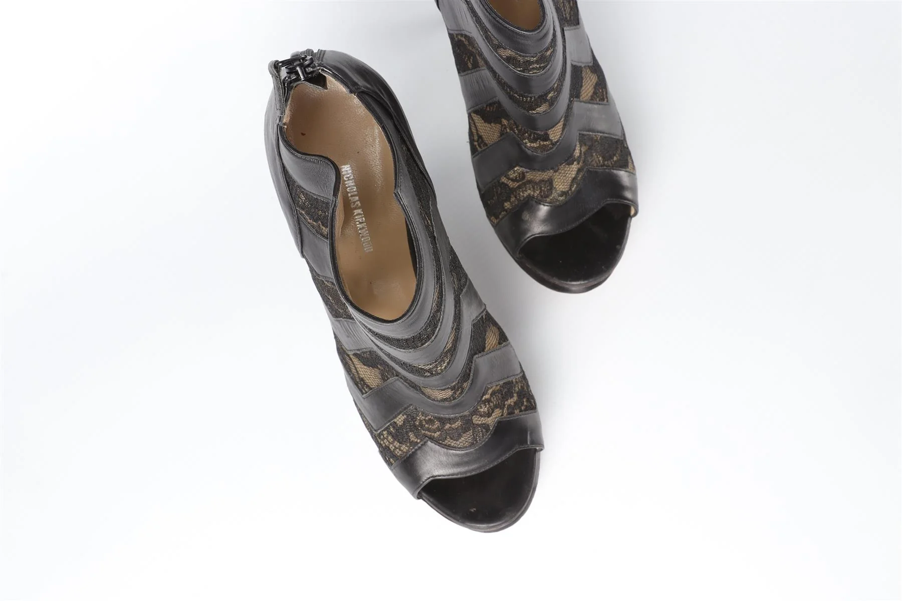 NICHOLAS KIRKWOOD BLACK LEATHER SANDALS EU 38.5 UK 5.5 US 8.5 - Image 4