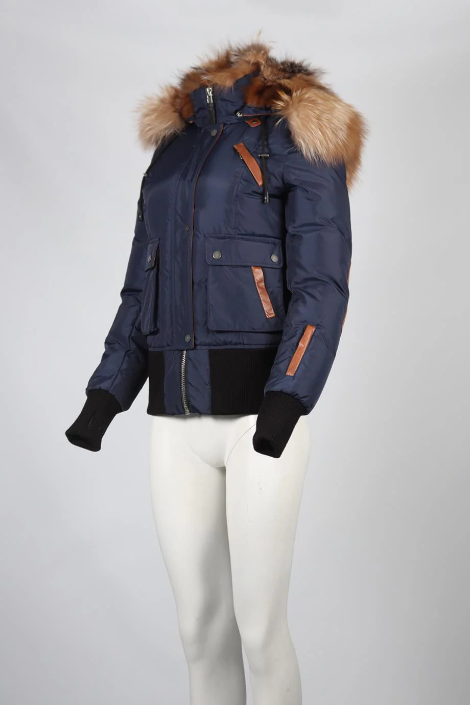 NICOLE BENISTI PADDED FOX FUR AND SHELL DOWN JACKET SMALL - Image 2