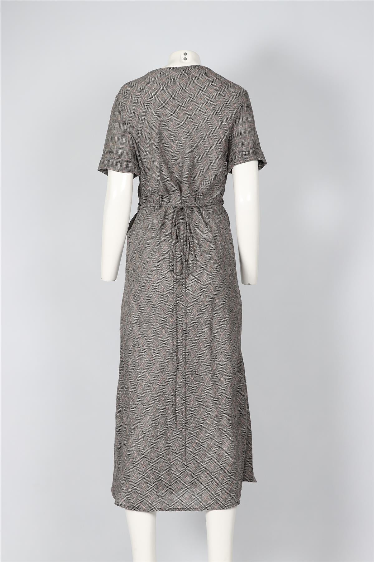 NICOLE FARHI GREY LINEN BLEND MIDI DRESS UK 10 - Image 4
