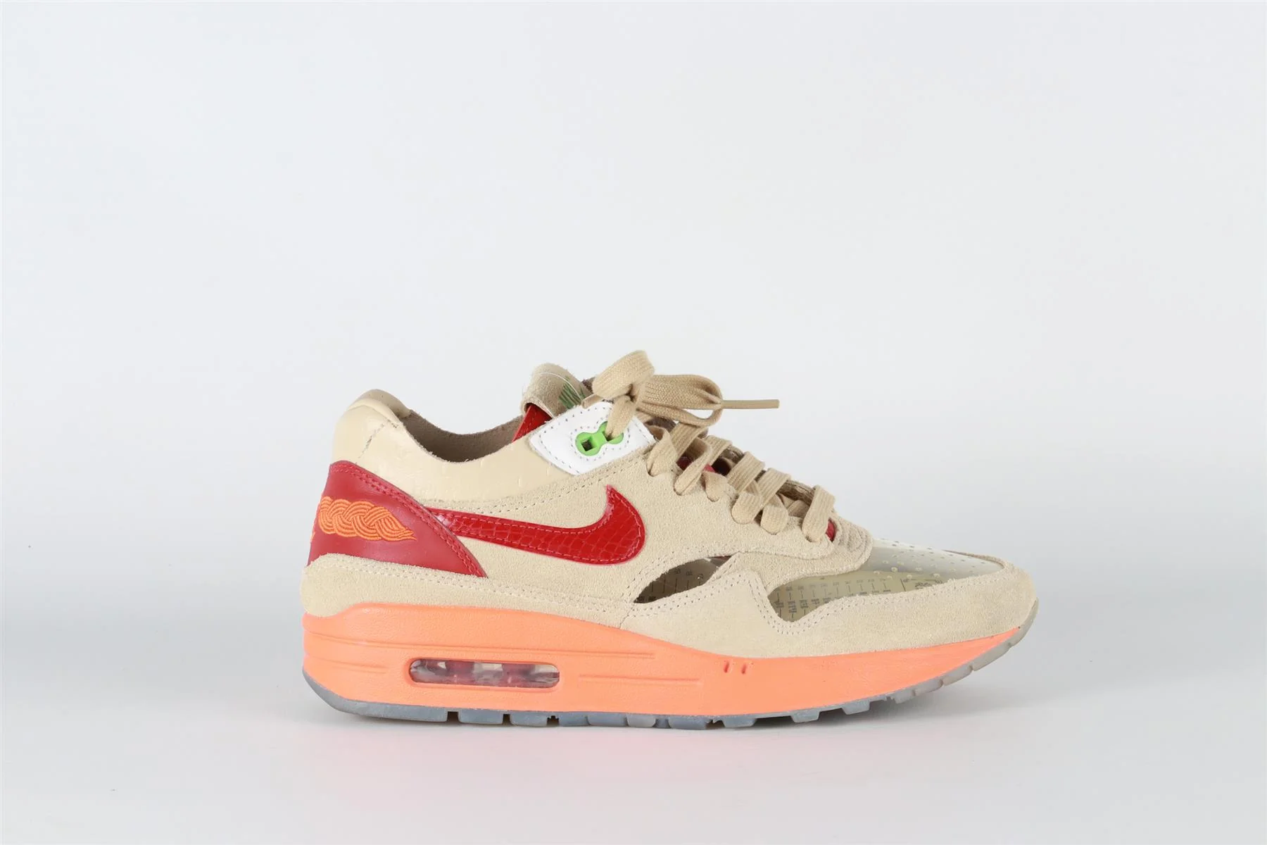 NIKE BEIGE AIR MAX 1 CLOT KISS OF DEATH SNEAKERS EU 38.5 UK 5.5 US 6 - Image 2