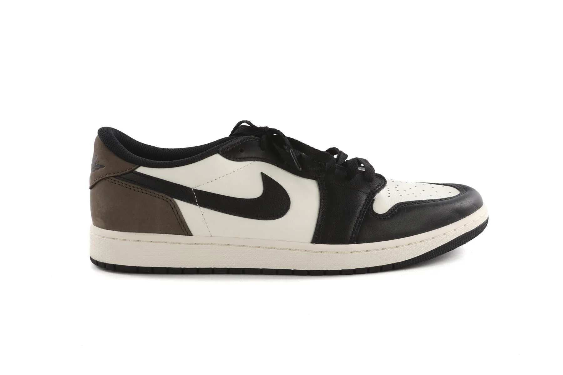 NIKE BLACK MEN'S AIR JORDAN ONE MOCHA LEATHER SNEAKERS EU 47.5 UK 12 US 13 - Image 2