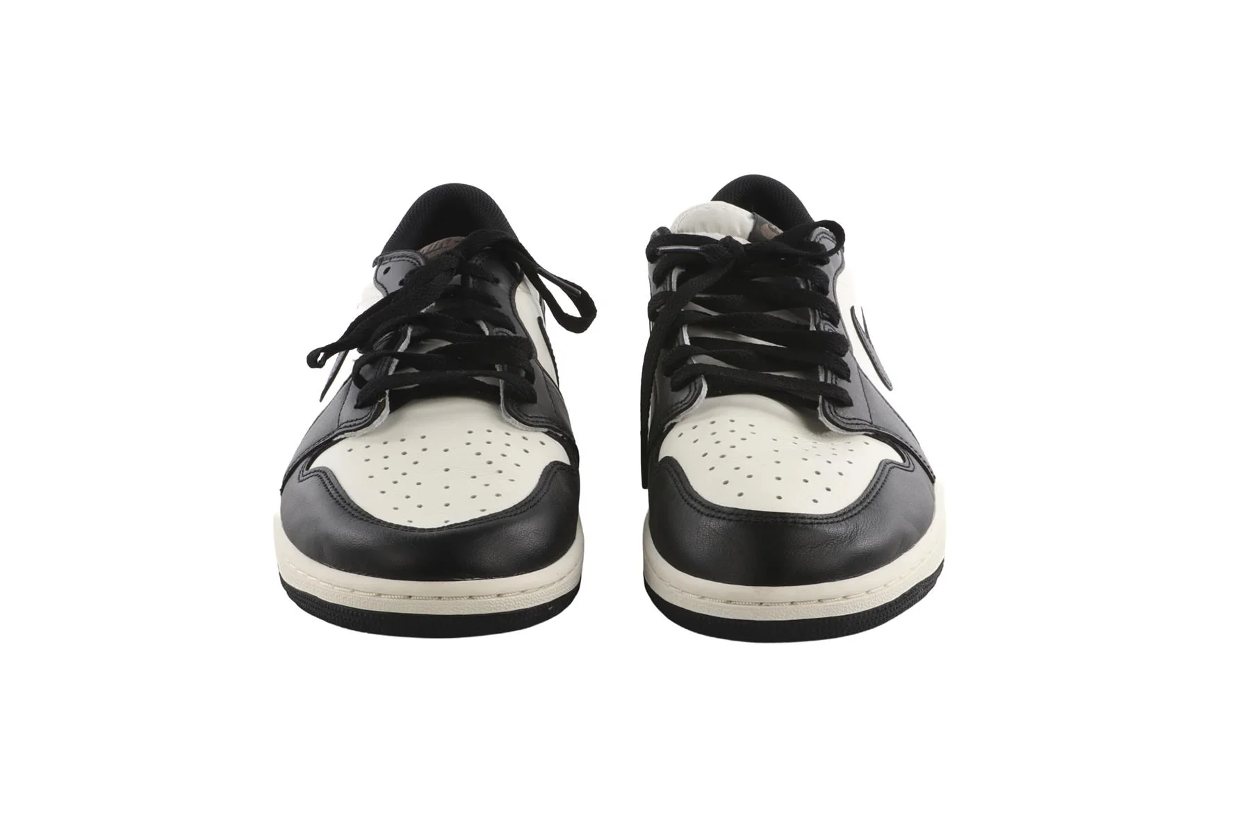 NIKE BLACK MEN'S AIR JORDAN ONE MOCHA LEATHER SNEAKERS EU 47.5 UK 12 US 13 - Image 3