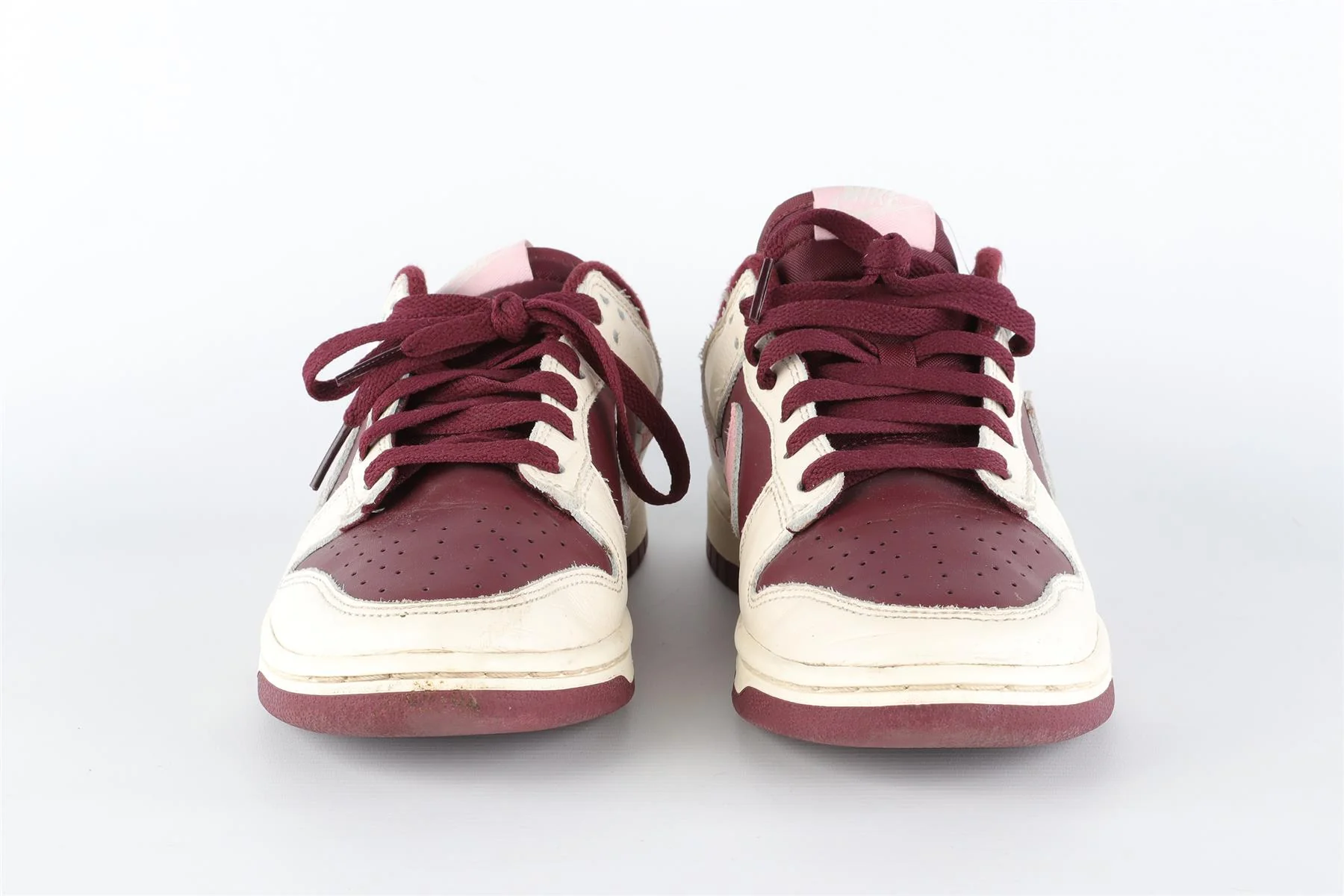 NIKE BURGUNDY LEATHER SNEAKERS EU 40.5 UK 6.5 US 7.5 - Image 3