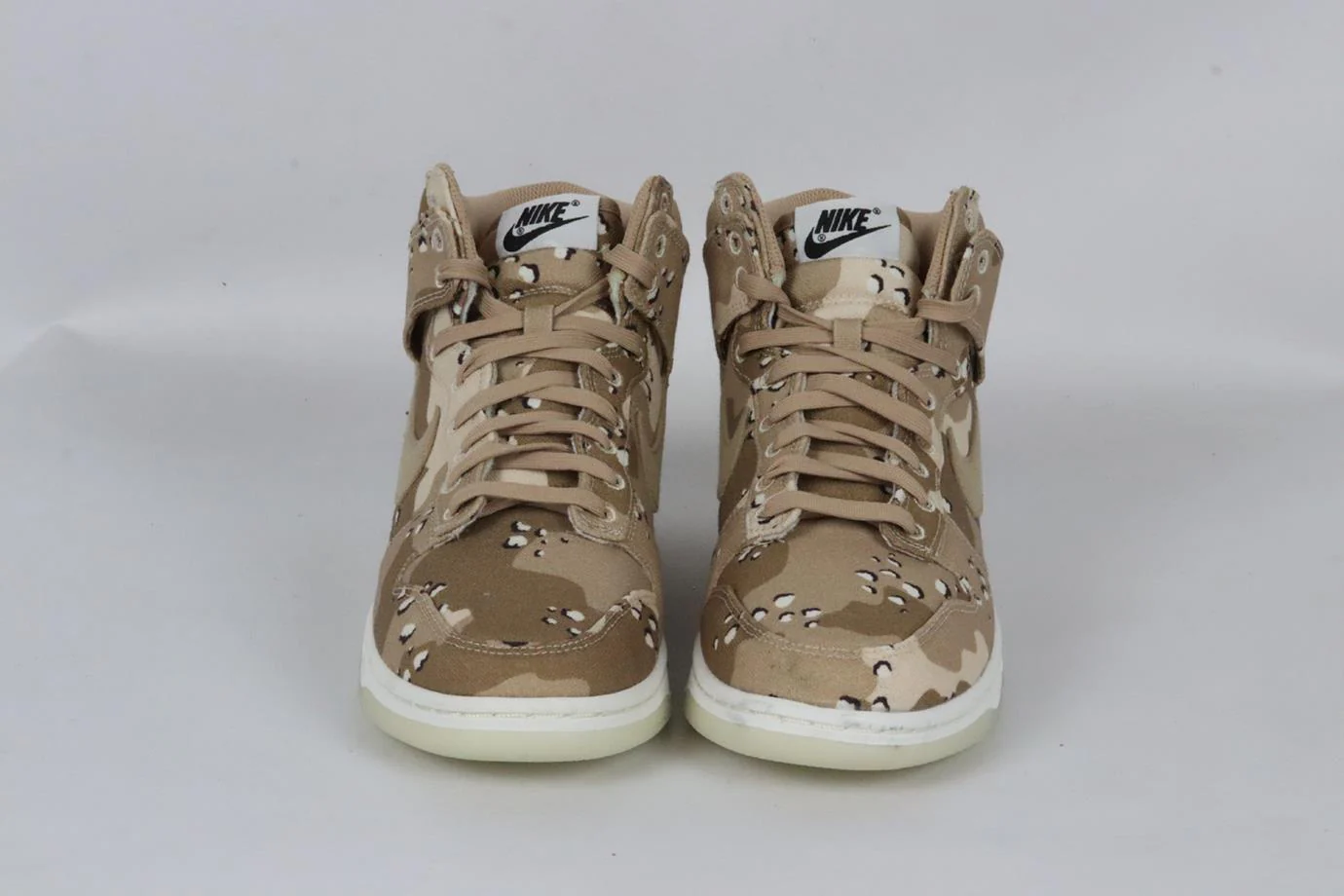 NIKE DUNK CAMOUFLAGE PRINT CANVAS HIGH TOP SNEAKERS EU 39 UK 5.5 US 8 - Image 3