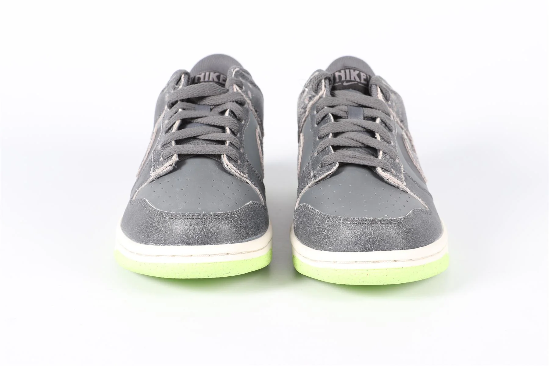 NIKE DUNK LOW IRON GREY LEATHER SNEAKERS UK 6 US 6.5 EU 39 - Image 3
