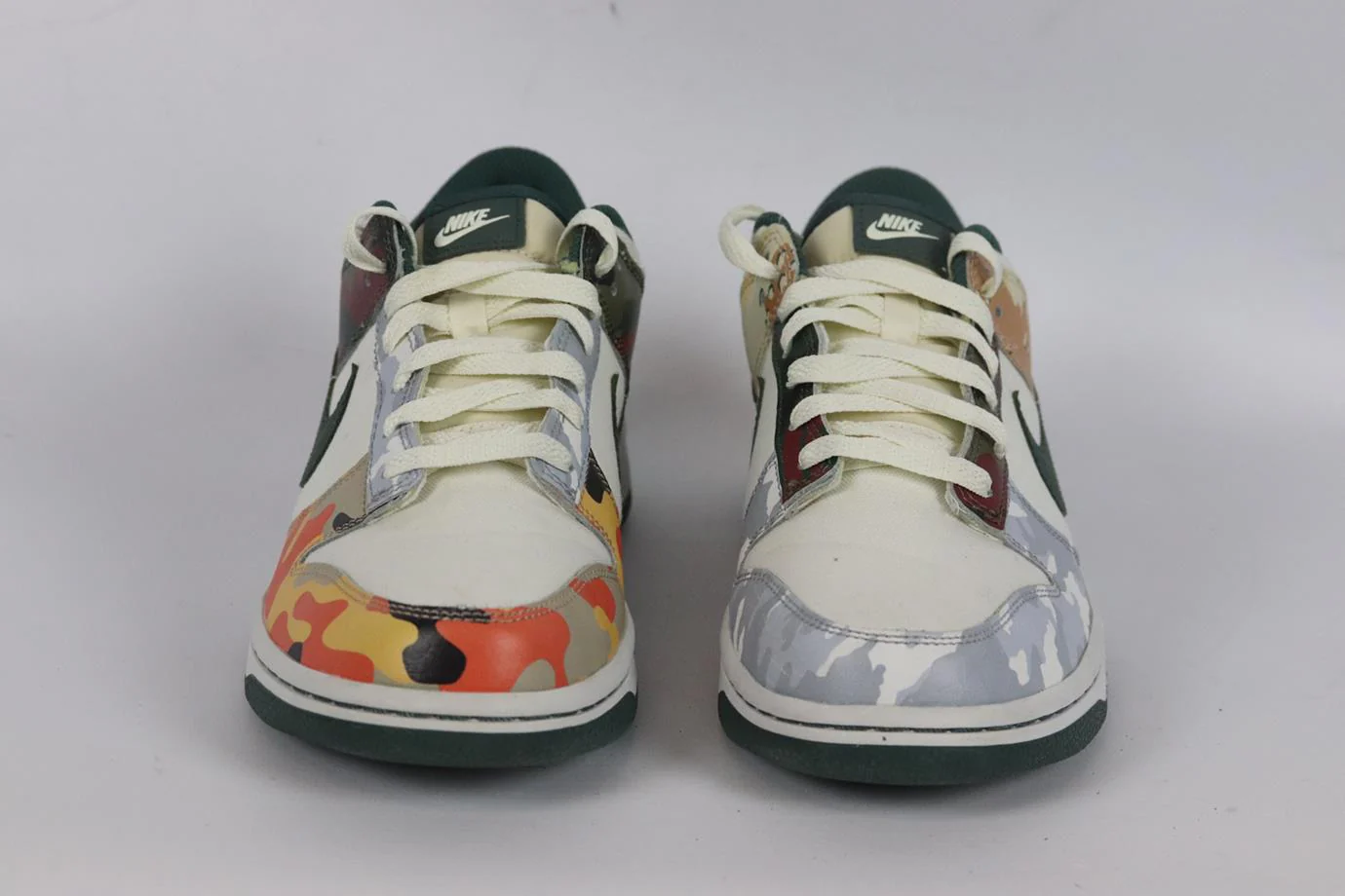 NIKE DUNK LOW SE SAIL MULTI CAMO FAUX LEATHER AND CANVAS SNEAKERS EU 40 UK 6 US 7 - Image 3