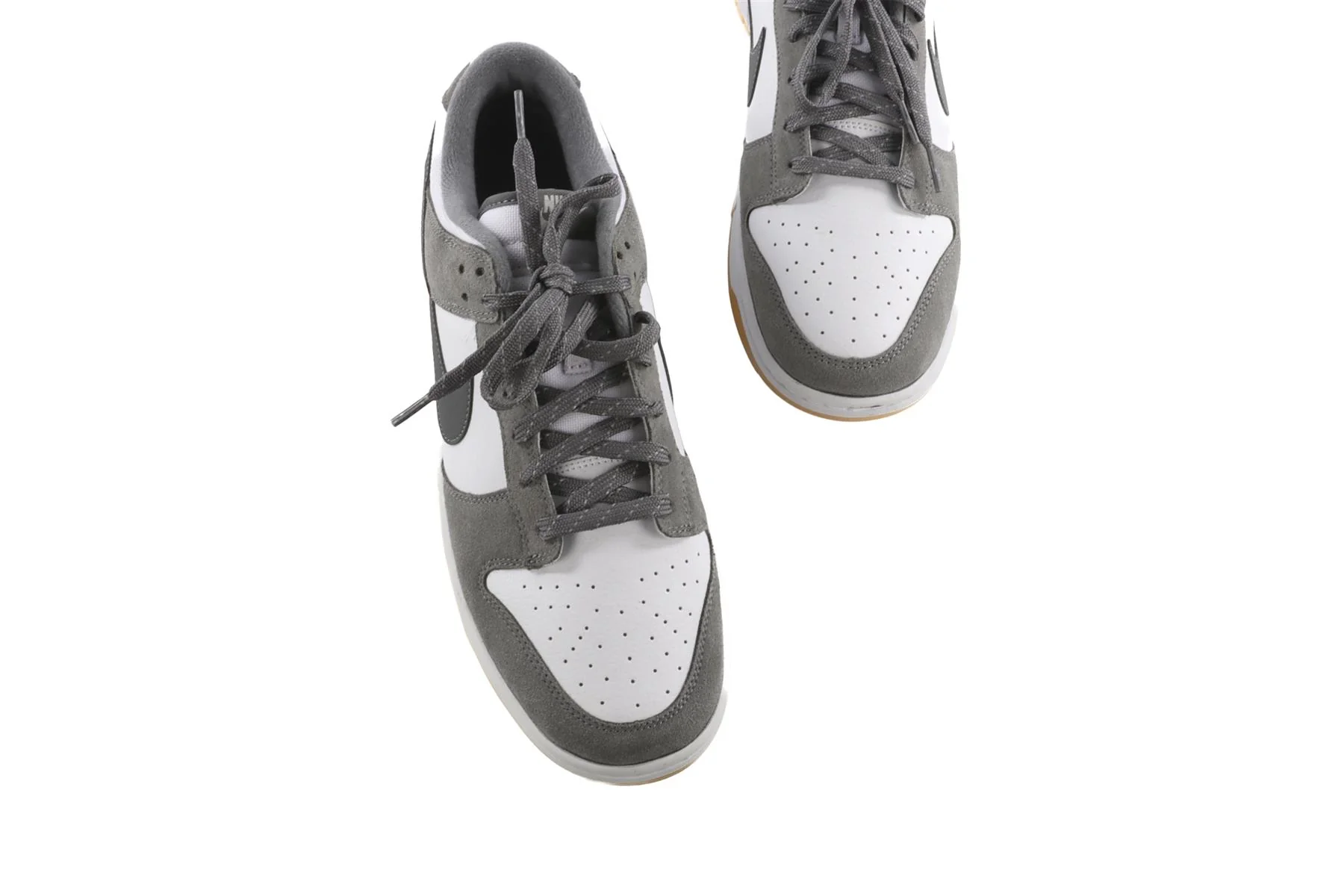 NIKE GREY MEN'S DUNK REFLECTIVE GREY LEATHER SNEAKERS EU 47.5 UK 12 US 13 - Image 4