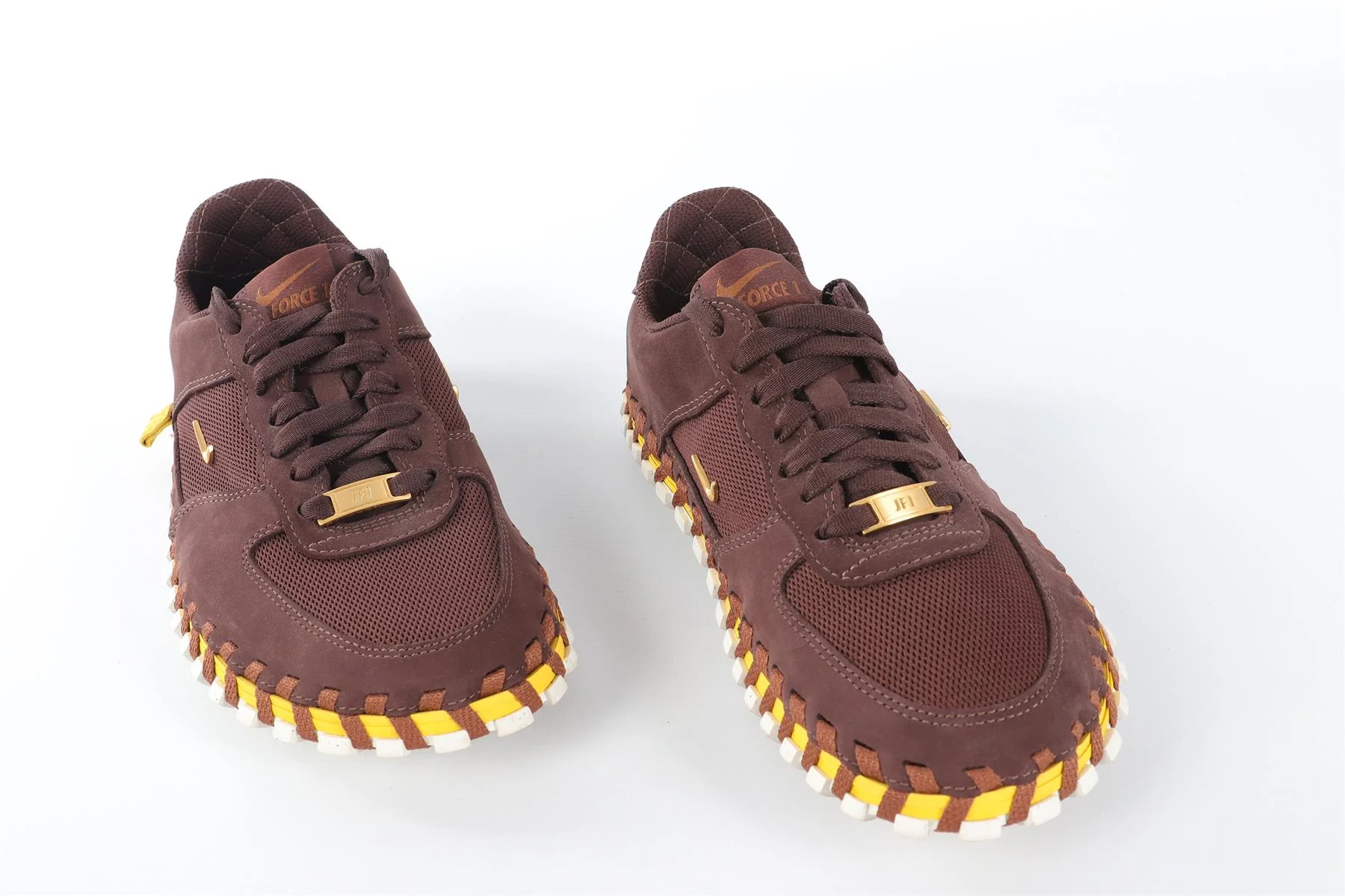NIKE + JACQUEMUS BROWN J FORCE 1 SUEDE SNEAKERS EU 38 UK 5 US 8 - Image 4