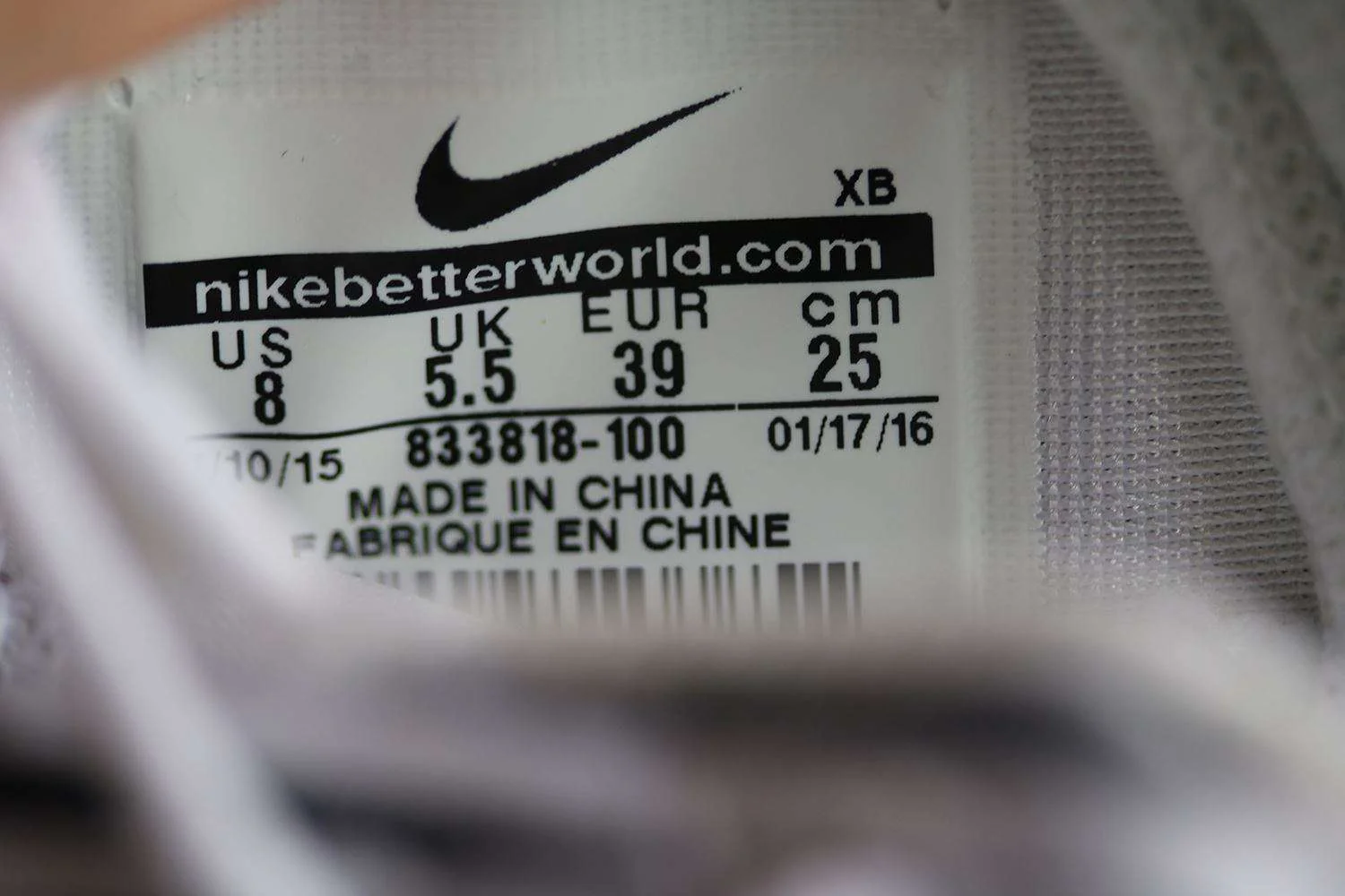 NIKE ROSHE RUN TEXTURED SNEAKERS FR 39 UK 5.5 US 8 - Image 5
