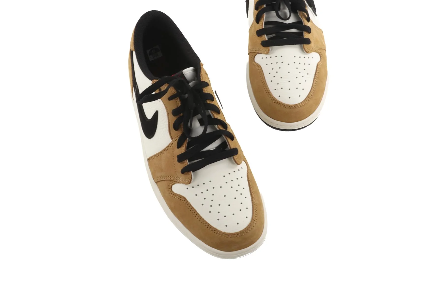 NIKE TAN MEN'S AIR JORDAN ONE ROOKIE OF THE YEAR LEATHER SNEAKERS EU 47.5 UK 12 US 13 - Image 4