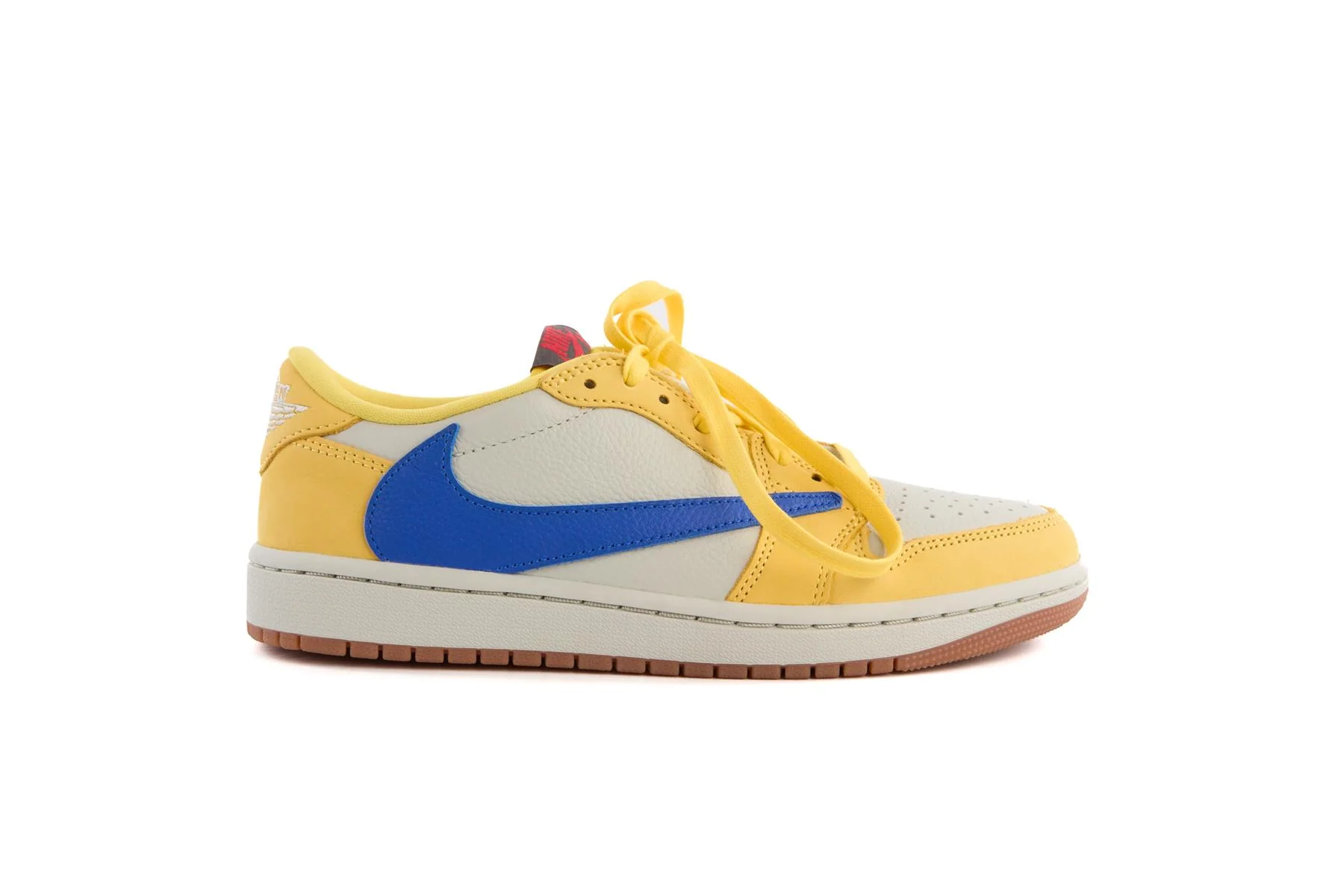 NIKE + TRAVIS SCOTT BLACK AIR JORDAN 1 CANARY SNEAKERS UK 5.5 EU 39 US 6 - Image 2