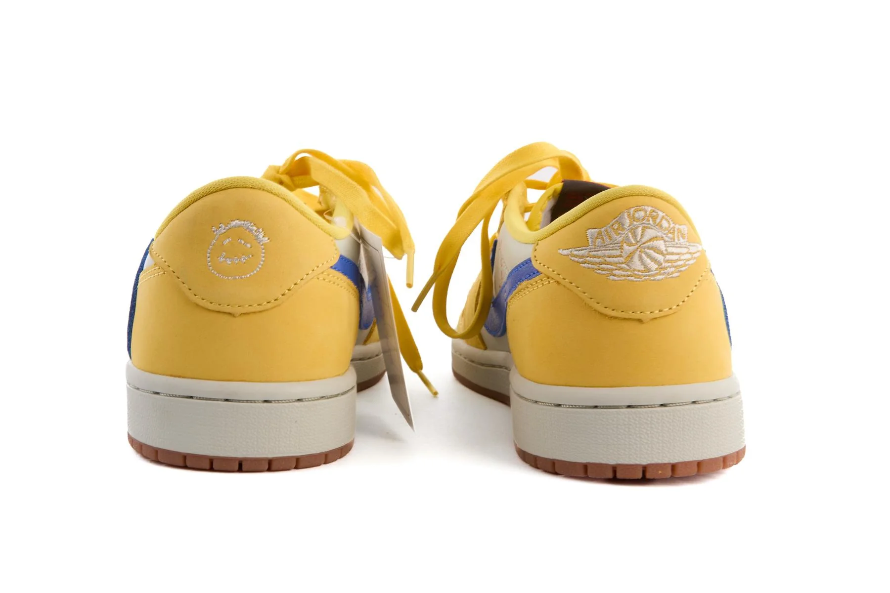 NIKE + TRAVIS SCOTT BLACK AIR JORDAN 1 CANARY SNEAKERS UK 5.5 EU 39 US 6 - Image 5