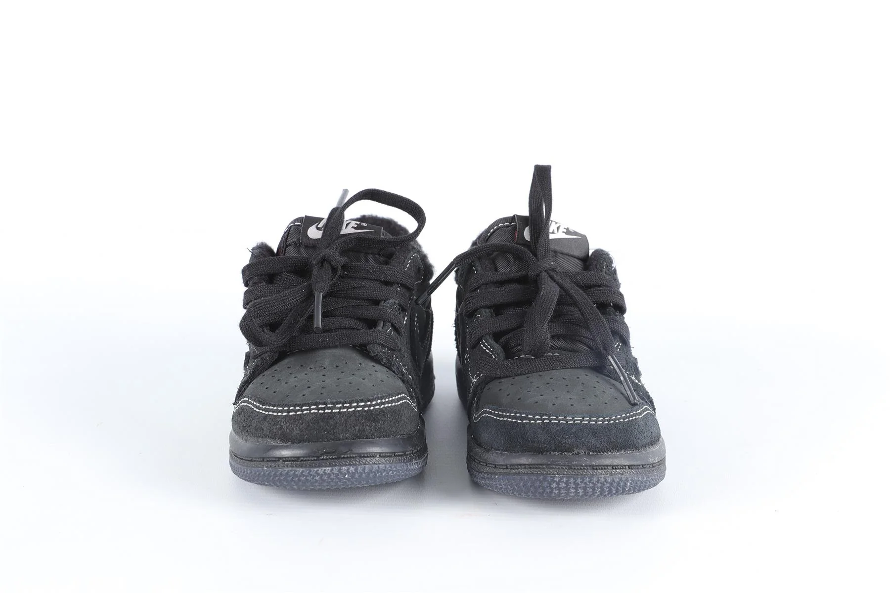 NIKE + TRAVIS SCOTT BLACK KIDS AIR JORDAN 1 LOW BLACK PHANTOM SNEAKERS EU 25 UK 7.5 US 8 - Image 3