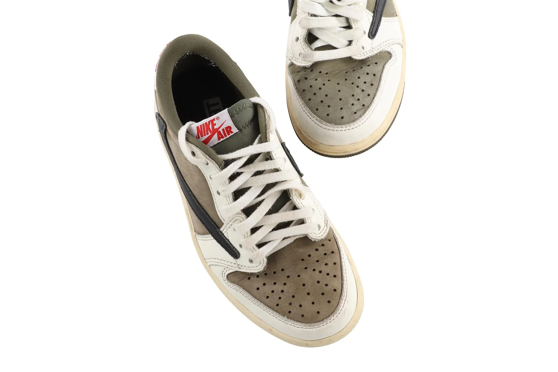 NIKE + TRAVIS SCOTT KID'S BOYS AIR JORDAN MEDIUM OLIVE SNEAKERS  EU 36.5 UK 4 US 4.5 - Image 4