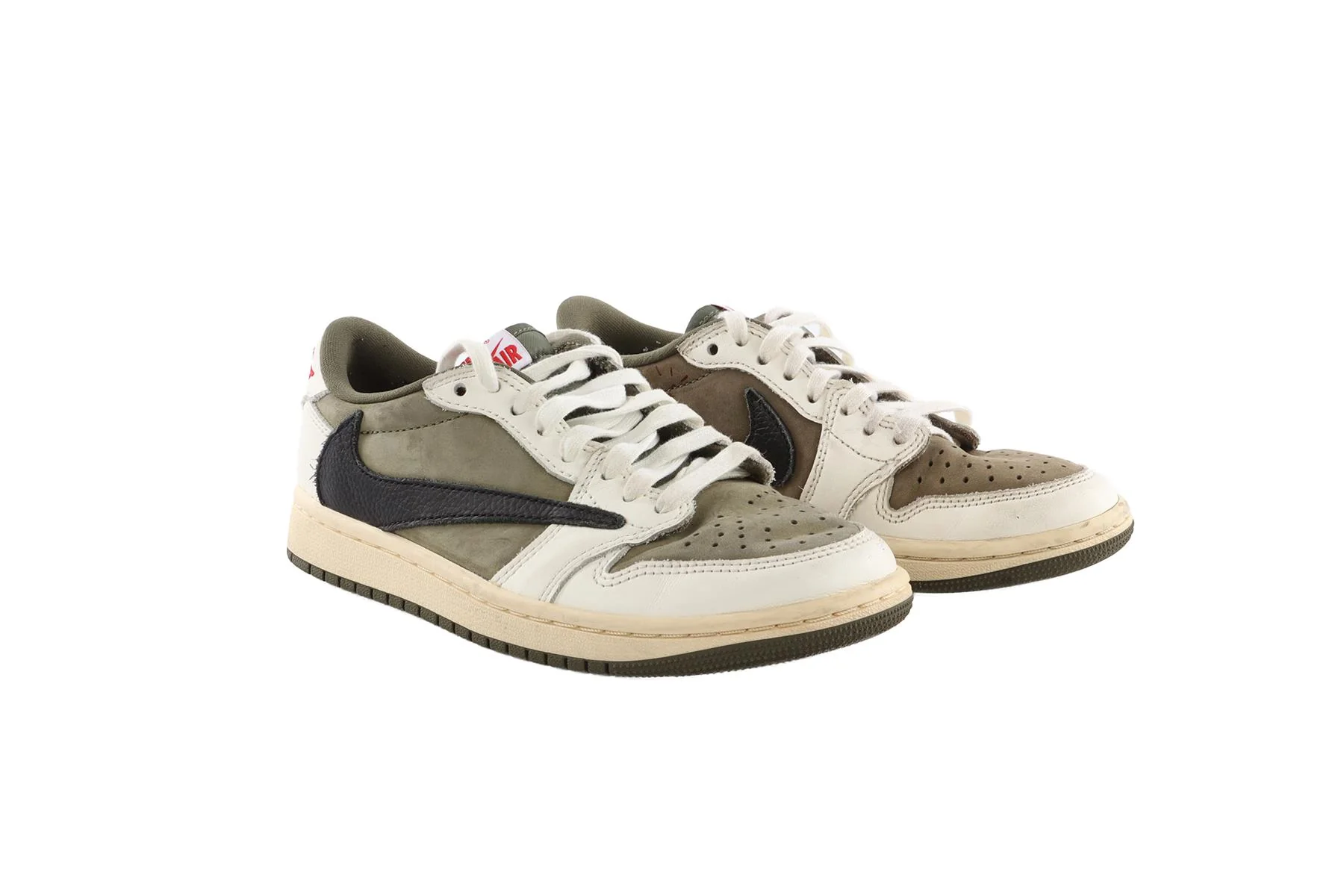 NIKE + TRAVIS SCOTT KID'S BOYS AIR JORDAN MEDIUM OLIVE SNEAKERS EU 36 UK 3.5 US 4 - Image 2