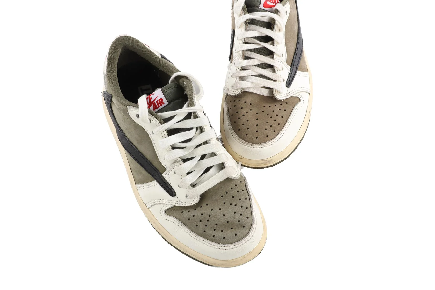 NIKE + TRAVIS SCOTT KID'S BOYS AIR JORDAN MEDIUM OLIVE SNEAKERS EU 36 UK 3.5 US 4 - Image 4