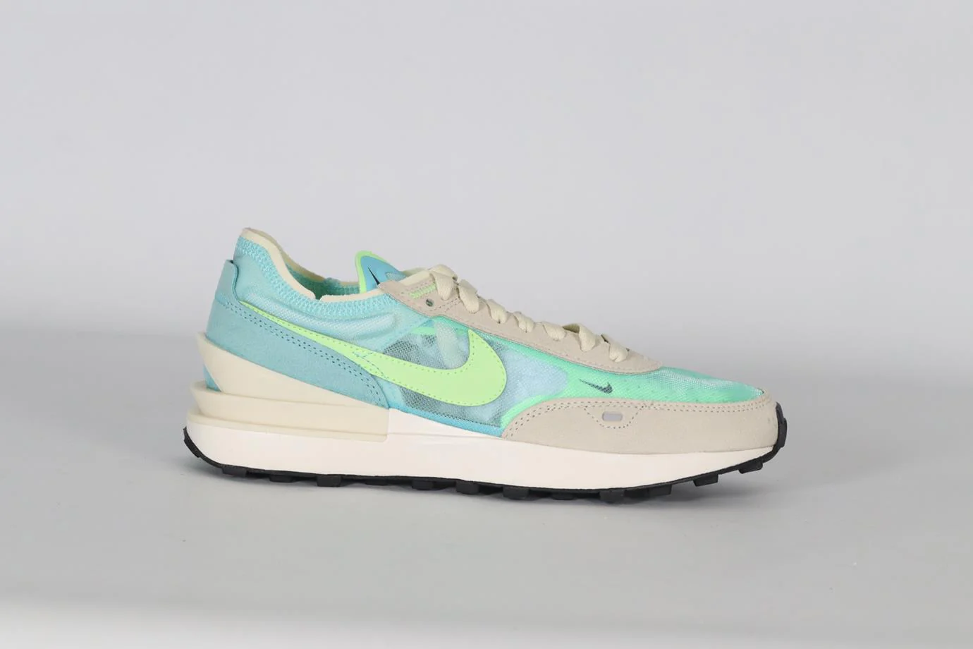 NIKE WAFFLE ONE BLEACHED AQUA LIME GLOW MESH SNEAKERS EU 38 UK 5 US 8 - Image 2