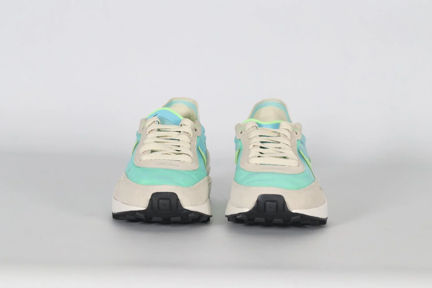 NIKE WAFFLE ONE BLEACHED AQUA LIME GLOW MESH SNEAKERS EU 38 UK 5 US 8 - Image 3