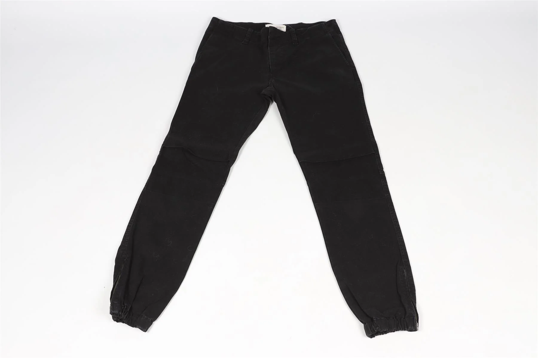 NILI LOTAN BLACK COTTON BLEND TAPERED PANTS US 0 UK 4 - Image 2