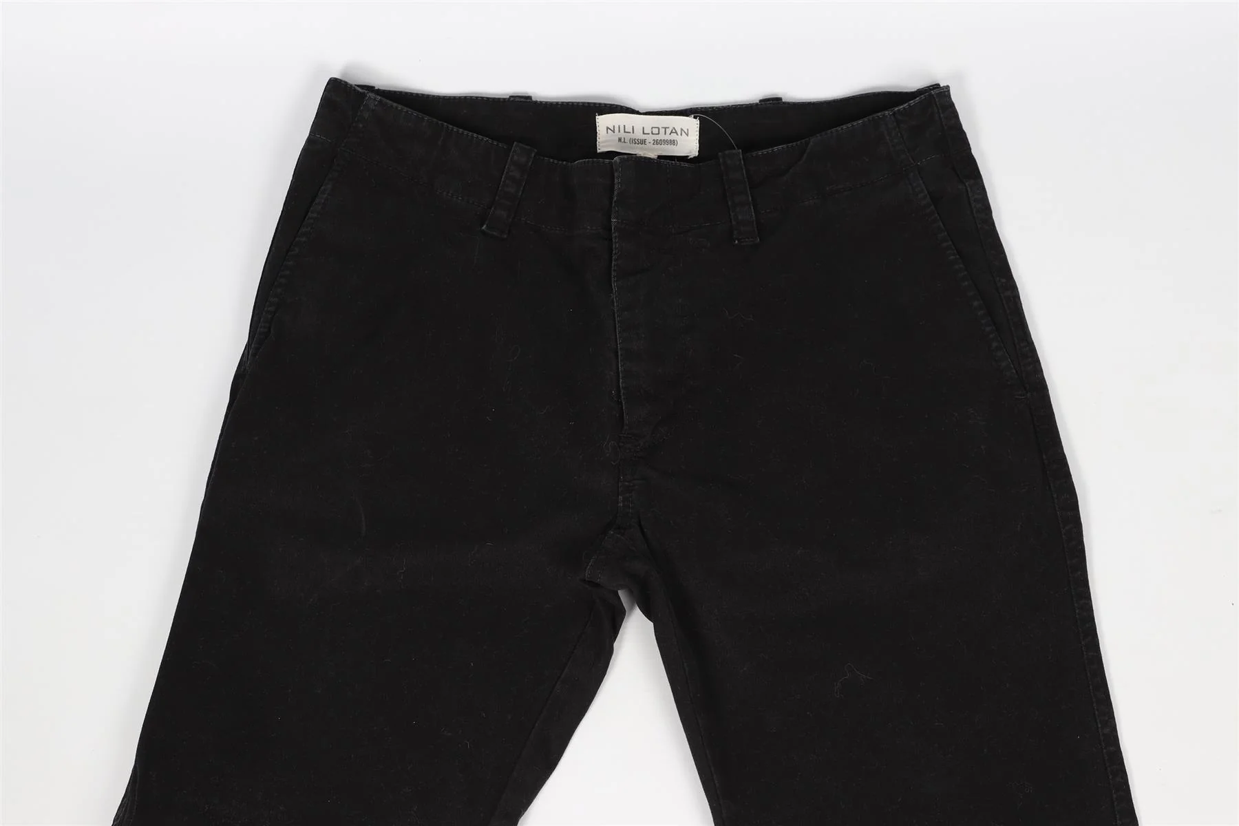 NILI LOTAN BLACK COTTON BLEND TAPERED PANTS US 0 UK 4 - Image 3