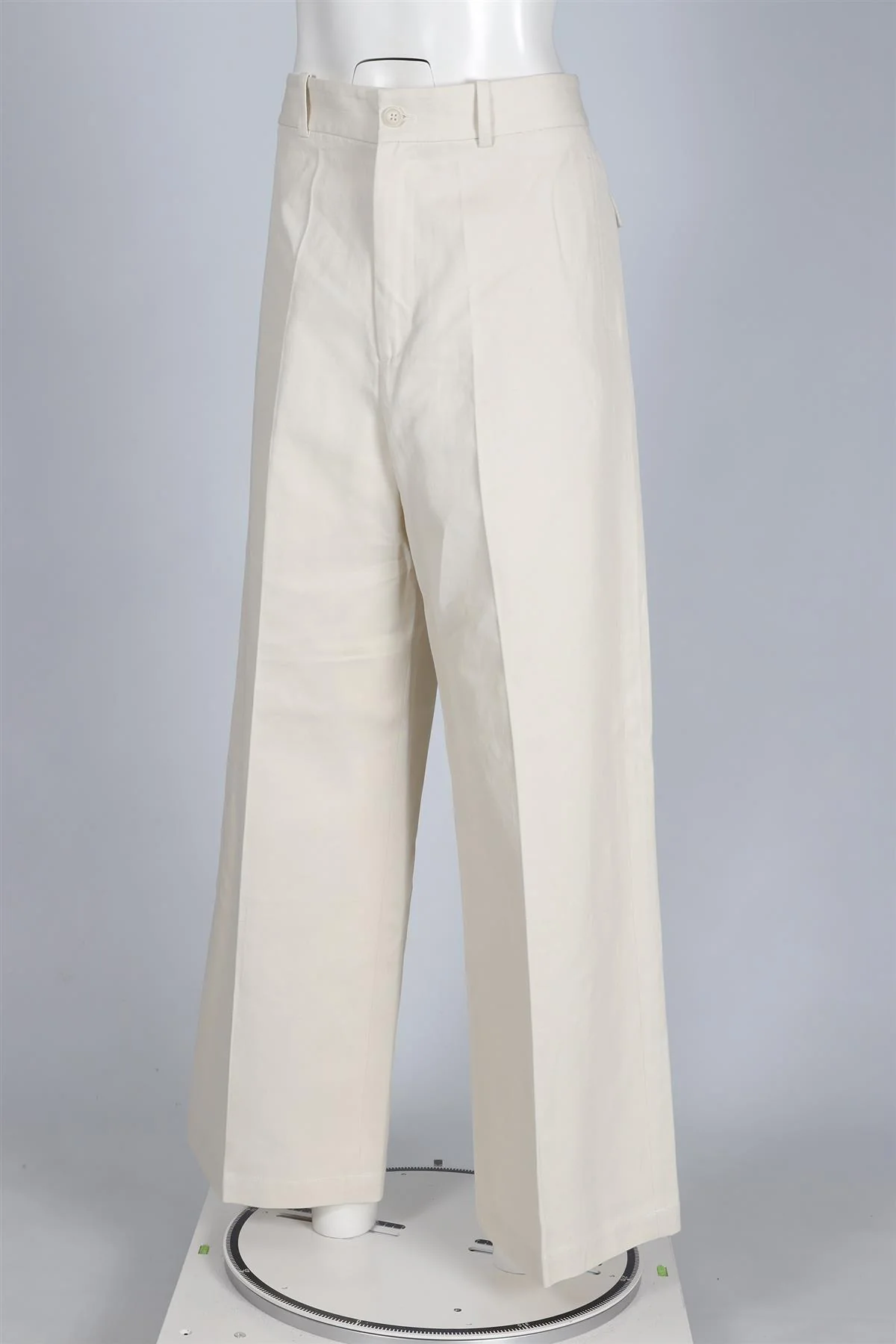 NILI LOTAN CREAM COTTON WIDE LEG PANTS US 8 UK 12 - Image 3