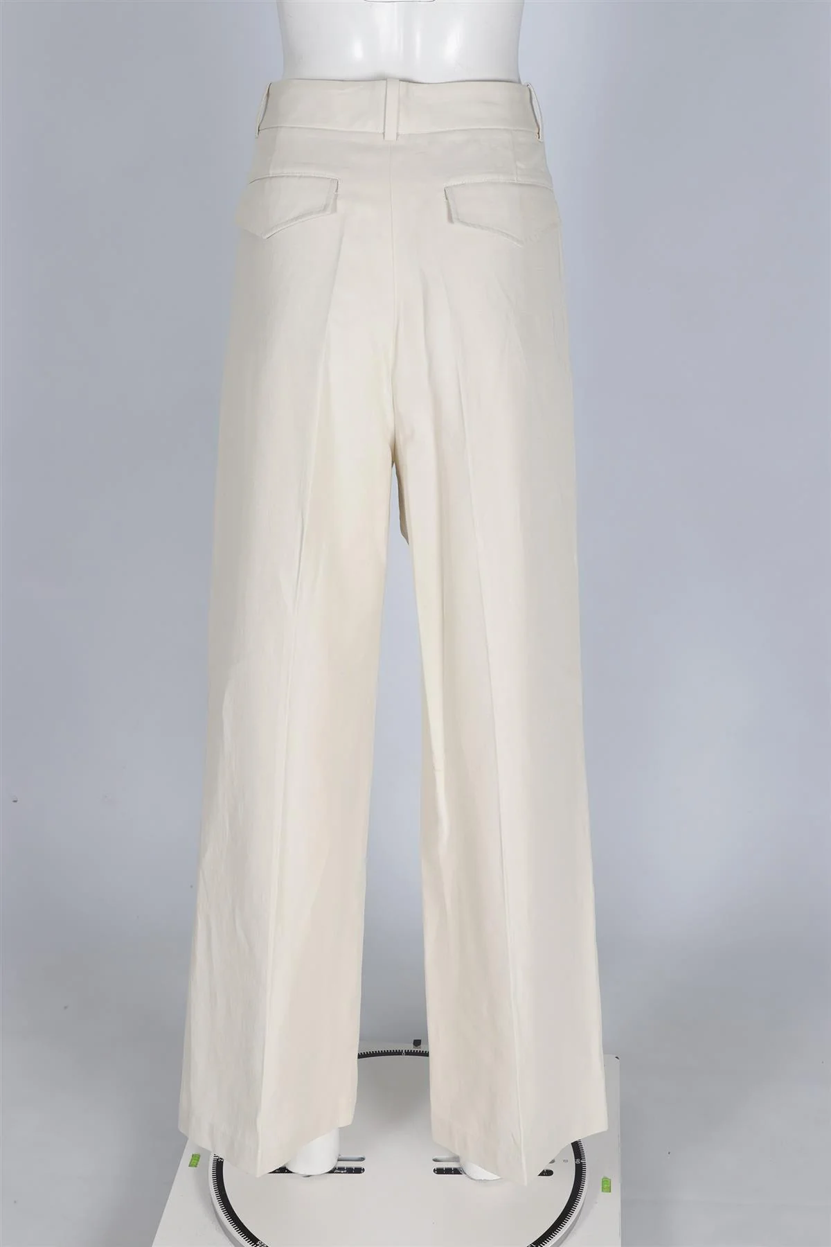 NILI LOTAN CREAM COTTON WIDE LEG PANTS US 8 UK 12 - Image 4