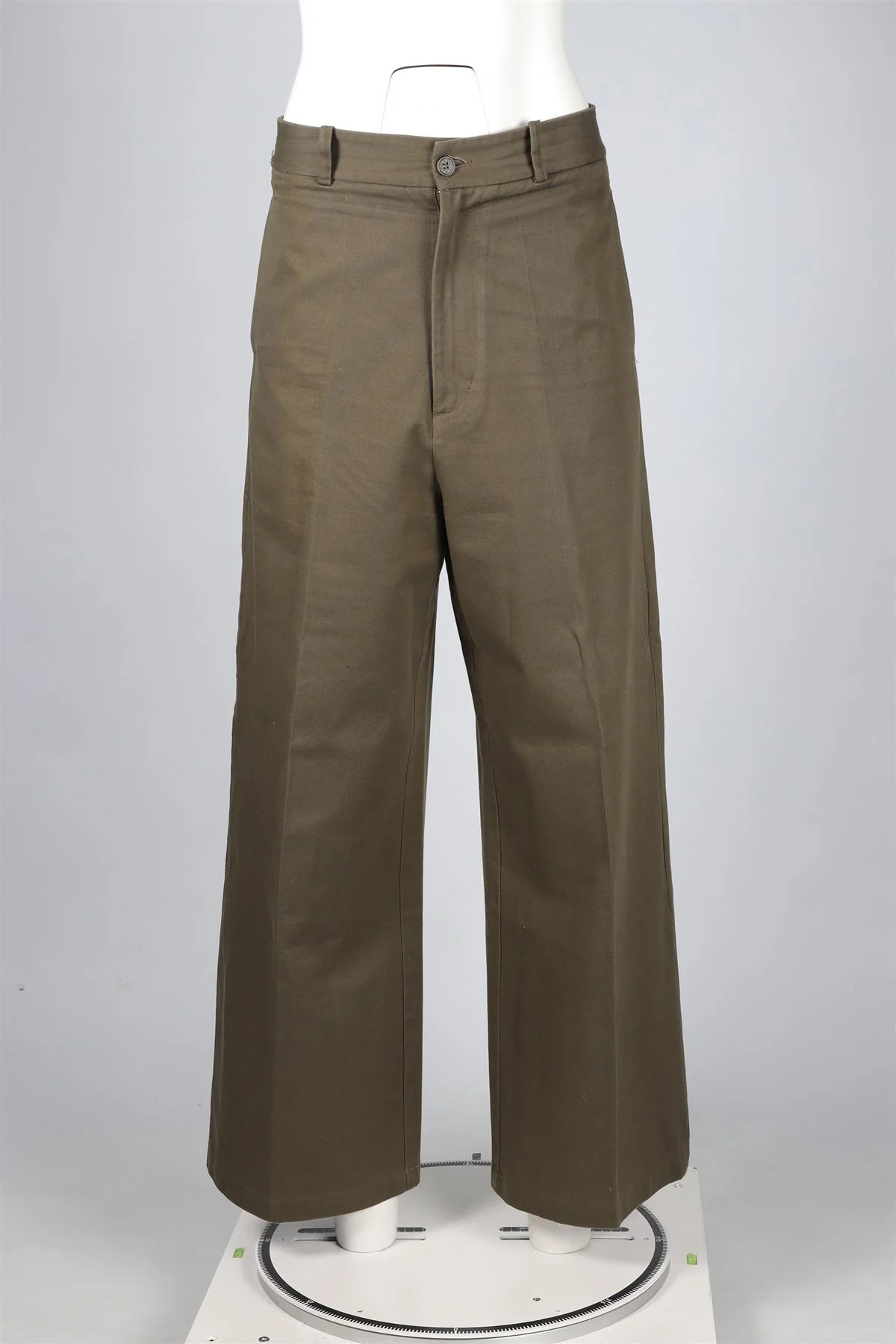 NILI LOTAN GREEN COTTON WIDE LEG PANTS US 8 UK 12 - Image 2