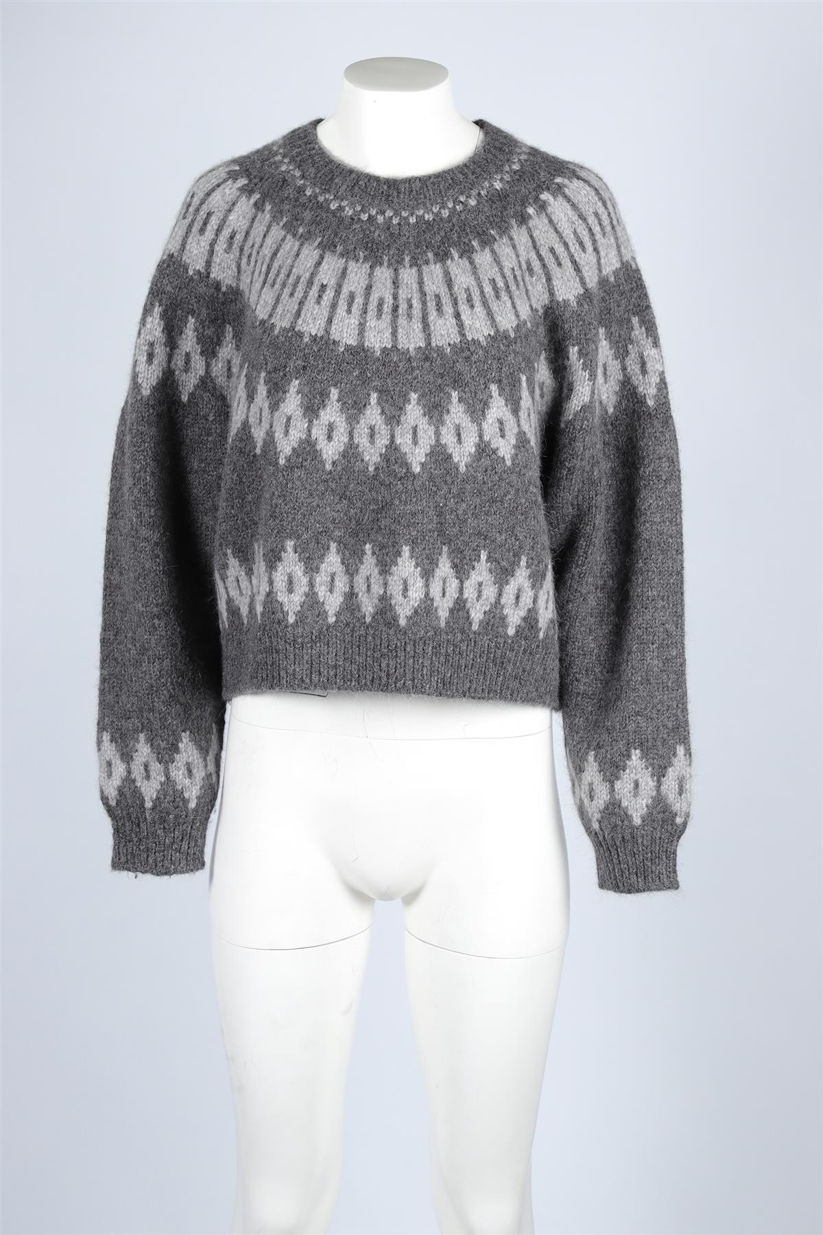 NILI LOTAN GREY ALPACA SWEATER MEDIUM - Image 2