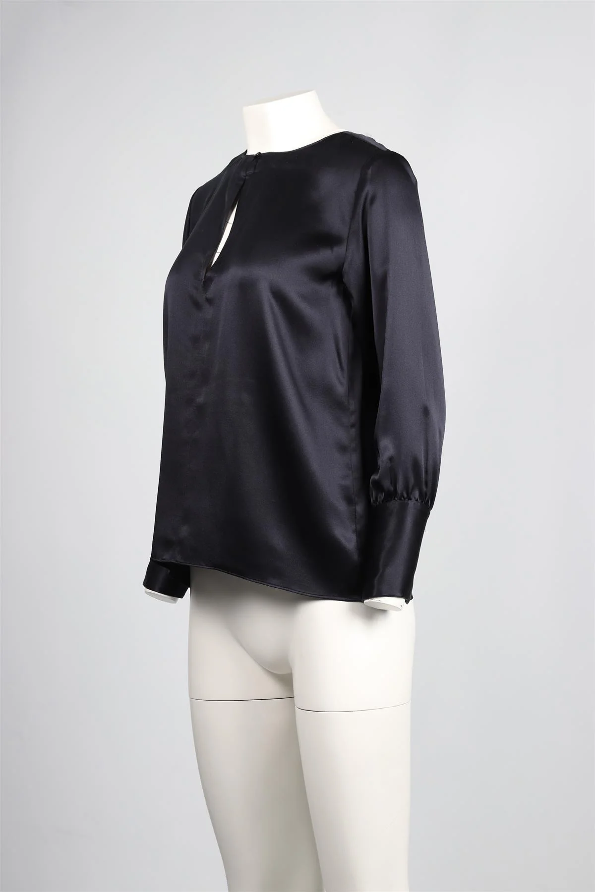 NILI LOTAN NAVY SILK BLEND TOP XSMALL - Image 3